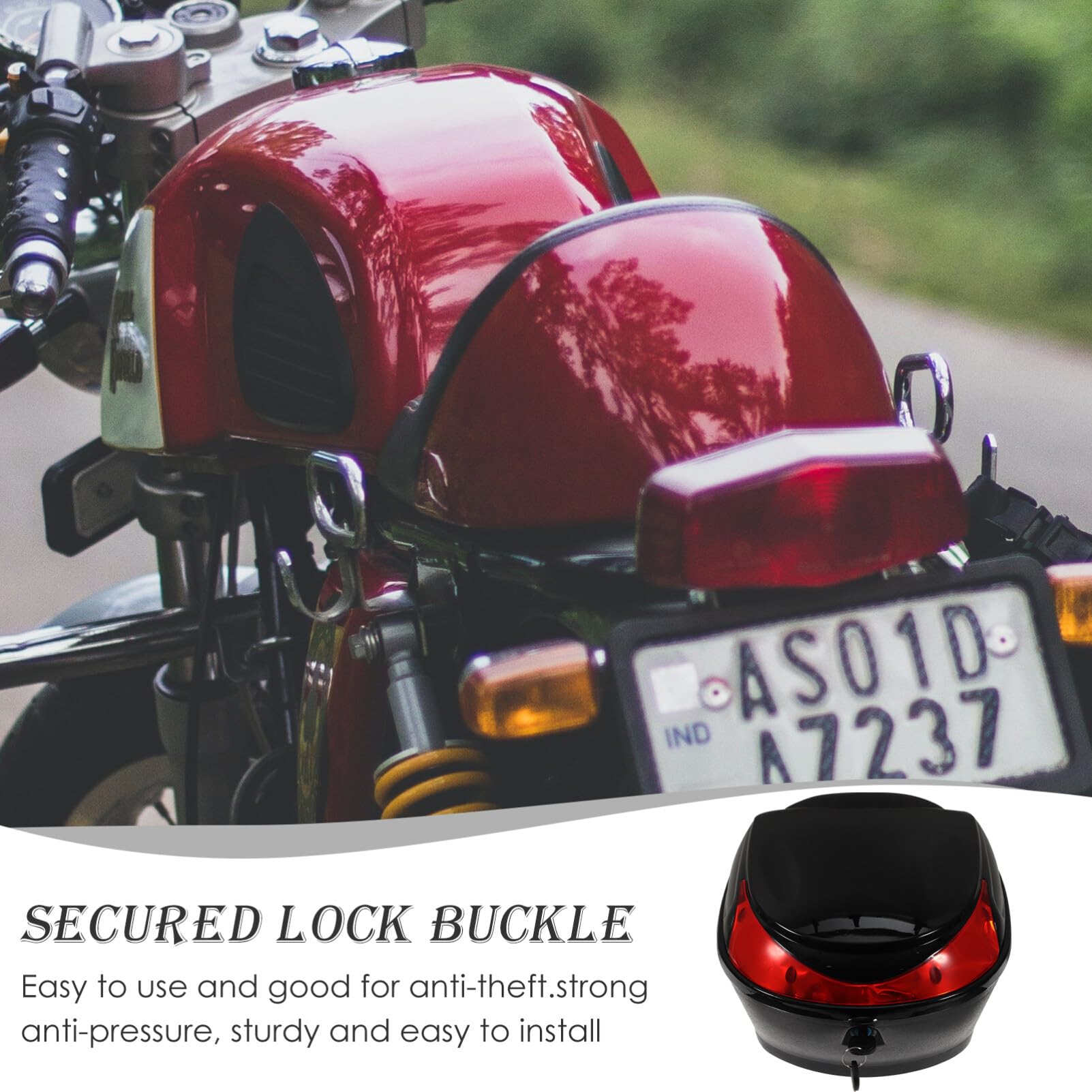 SUPVOX Black Motorcycle Top Case - 56L Lockable Storage Trunk for Scooters & Motorcycles | Waterproof Luggage Carrier for Helmets, Gear & Accessories | Perfect for Commuting, Travel & Road Trips