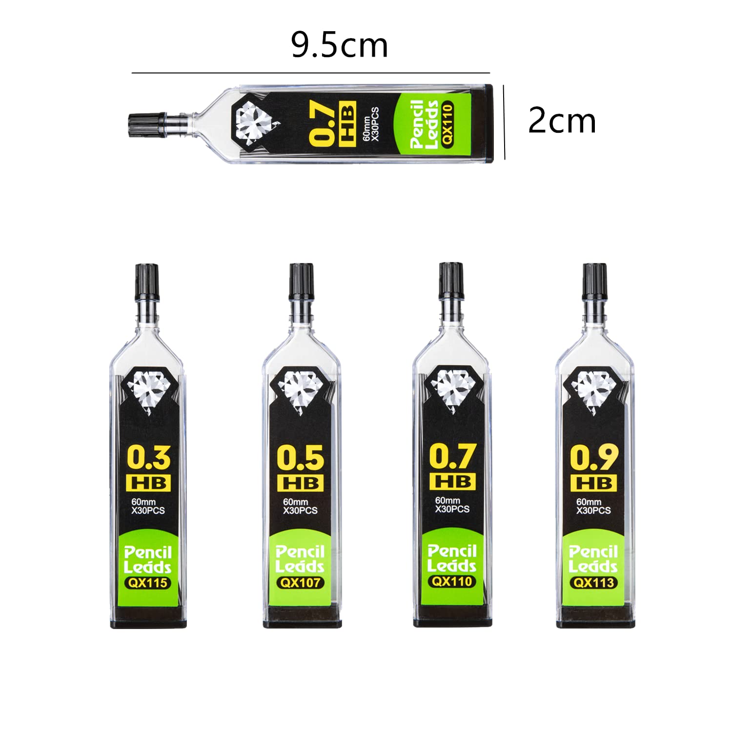 0.5mm HB Mechanical Pencil Lead Refills - 60 Pieces, Compatible with 0.5mm Drafting & Writing Pencils - Perfect for School, Office & Technical Drawing