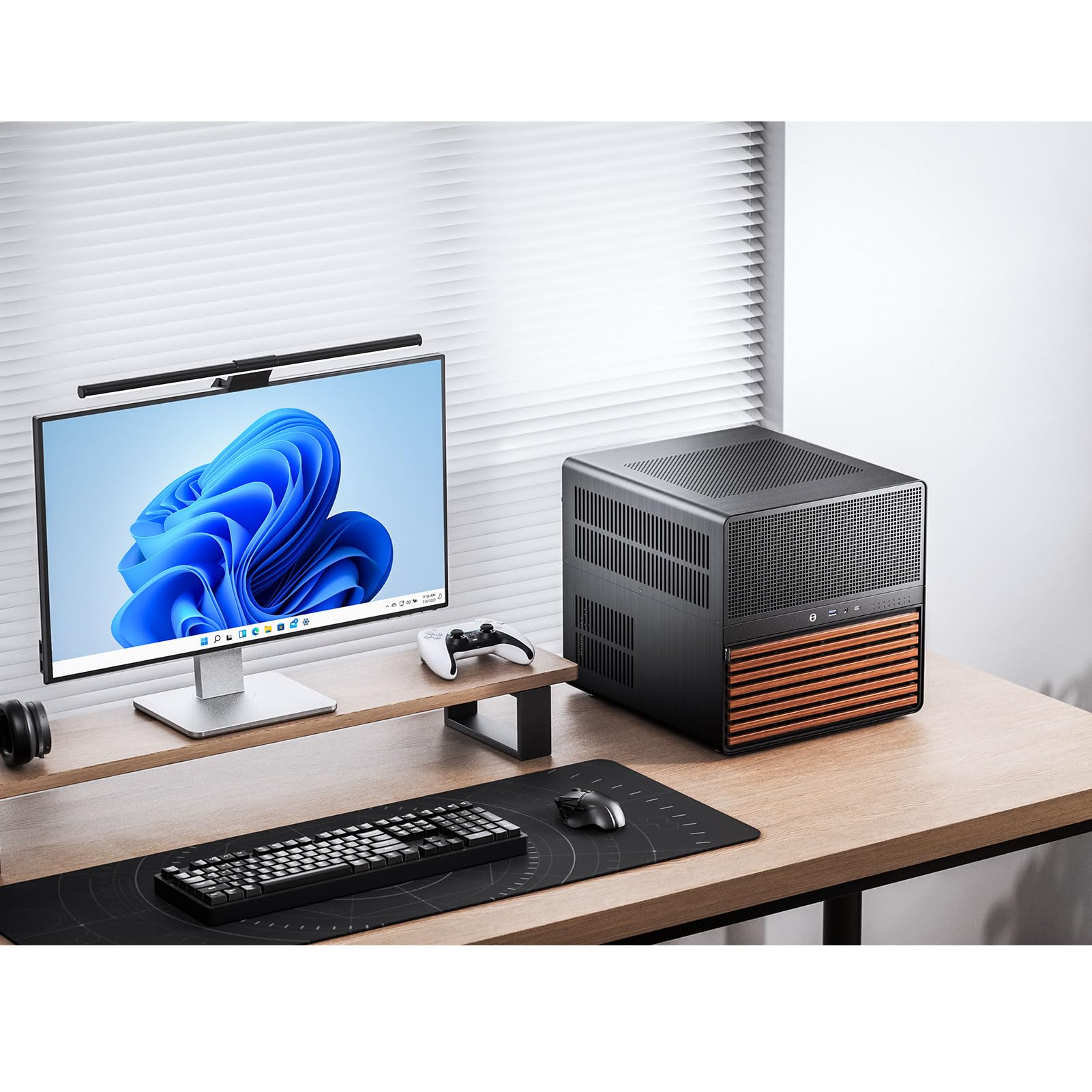 JONSBO N5 NAS PC Case - E-ATX Computer Chassis with 12HDD & 4SSD Bays, Supports 4 GPUs, 330mm E-ATX Motherboard, ATX PSU, 3 Built-in Fans, 8 PCI Slots & Solid Wood Veneer - Perfect for Home Servers, Gaming Rigs, and Workstation Builds