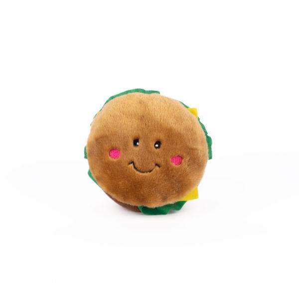 ZippyPaws NomNomz Squeaky Plush Hamburger Dog Toy - Interactive Chew Toy for Puppies & Small Dogs - Perfect for Playtime, Training & Cuddling