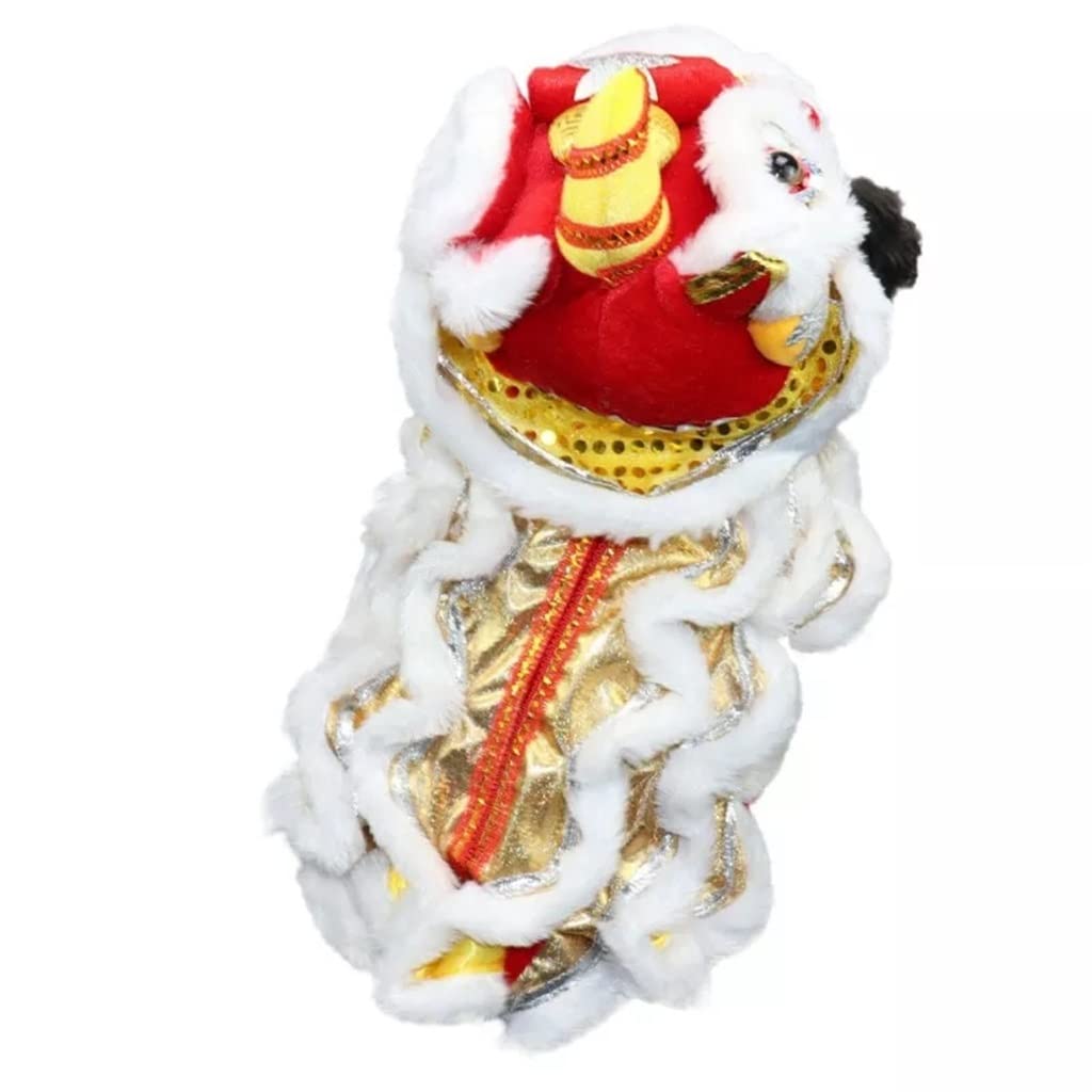 Funny Dragon Dance Pet Costume - Winter Warm Cotton Coat with Hood for Small Dogs & Cats (Color: Blue, Size: Large) | Perfect for Halloween, Christmas & Chinese New Year Costume Parties