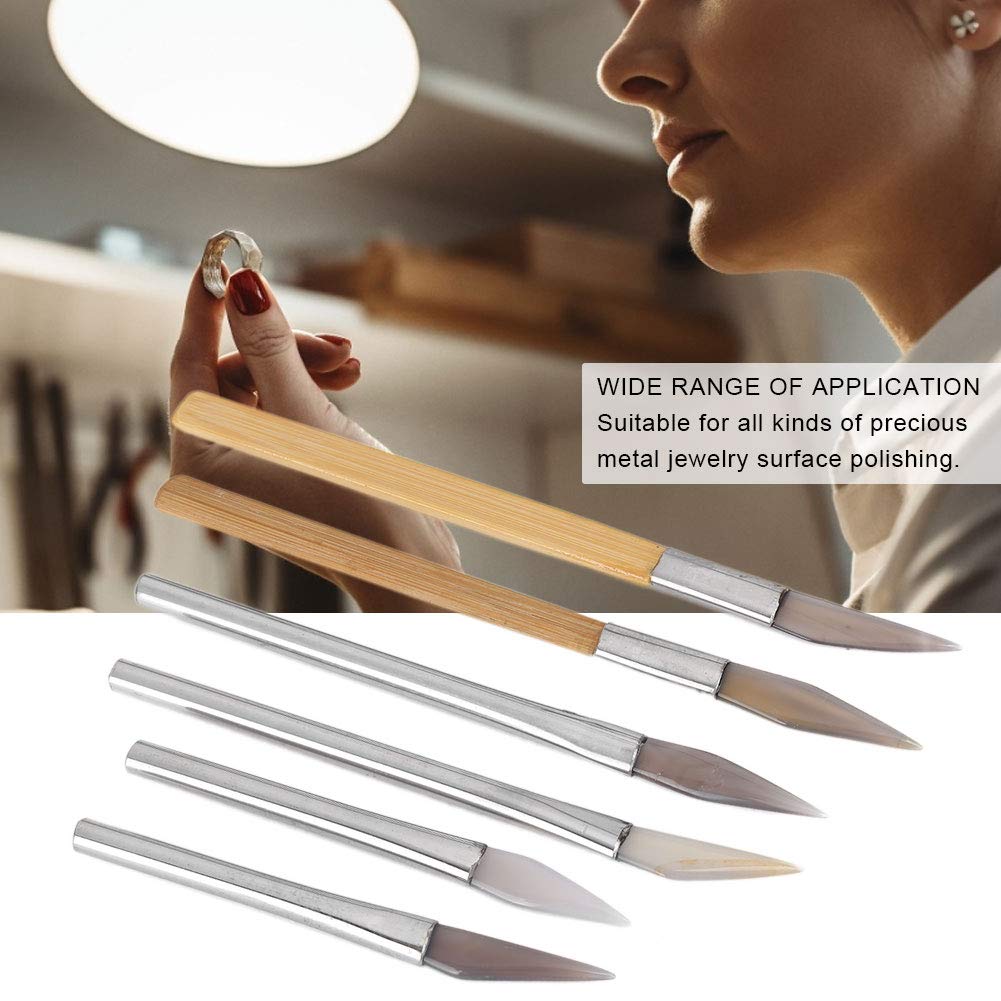 Premium Agate Burnishing Knife - Handcrafted Jewelry Polishing Tool for Silver Cleaning & Precious Metal Carving - Perfect for Jewelers, Artisans & DIY Crafting Projects