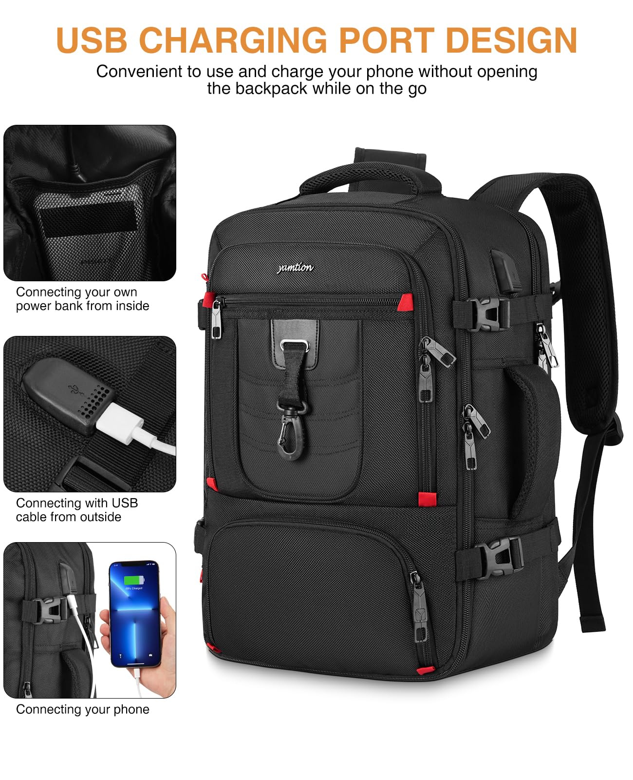 Carry On Travel Backpack for Men & Women - Airline Approved Laptop Backpack with 3 Packing Cubes, Weekender Bag & Mochila de Viaje - Perfect for Business Trips, College Commute & Weekend Getaways