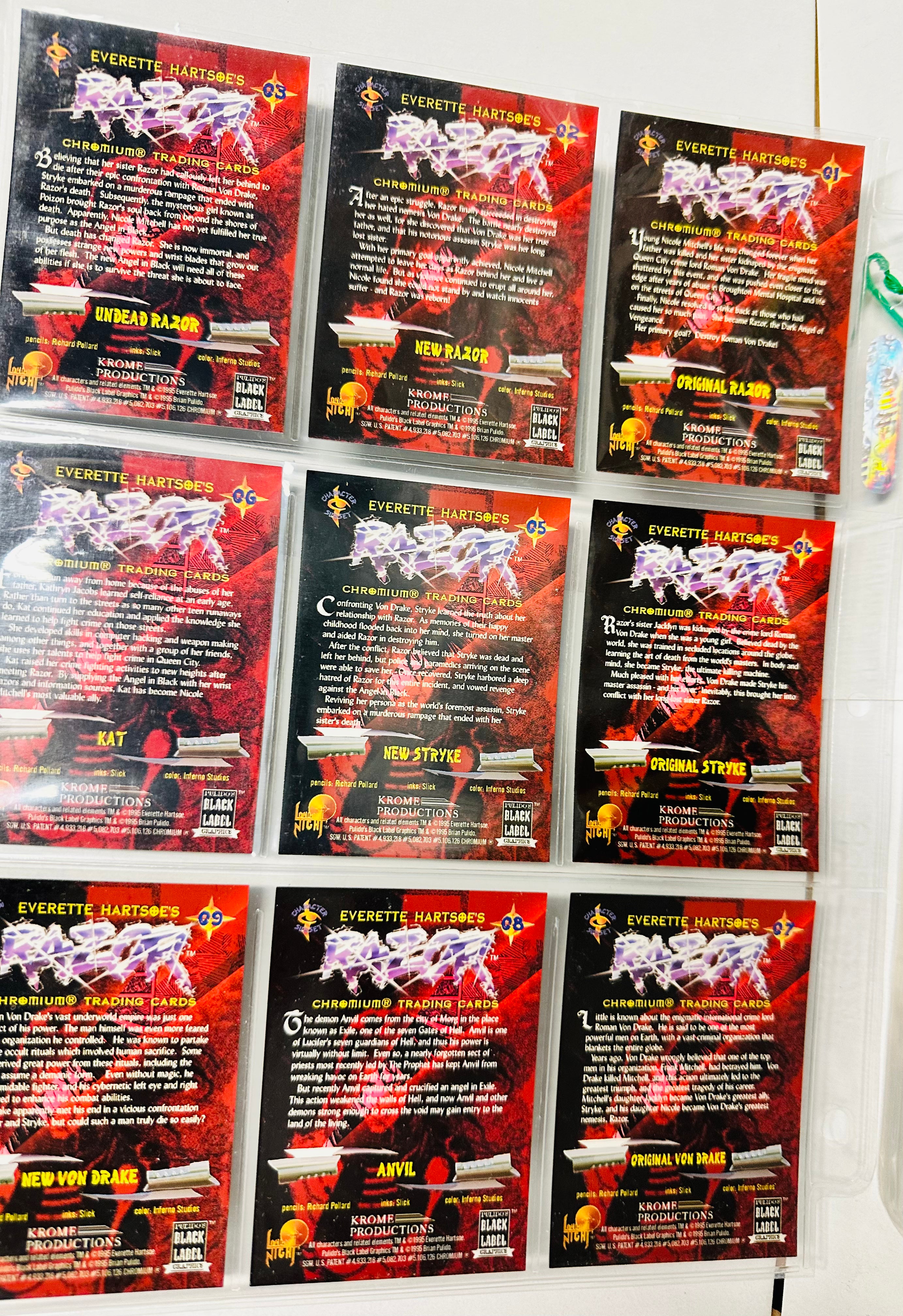Vintage 1995 Razor Chromium Foil Trading Cards Set - Collectible Trading Cards for Sports Fans & Card Collectors - Perfect for Display, Trading, and Nostalgic Gift Giving