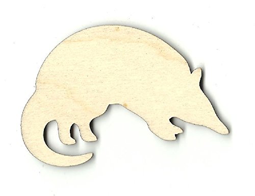 Laser Cut Unfinished Armadillo Wood Shape - DIY Craft Animal Cutout for Home Decor, Scrapbooking & Wood Burning Projects (ANML3)