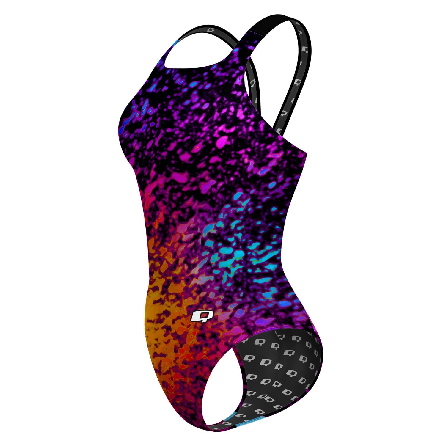 Retro Splash Classic Strap Swimsuit - Vintage One Piece Bathing Suit for Women | Perfect for Beach, Pool & Summer Vacations
