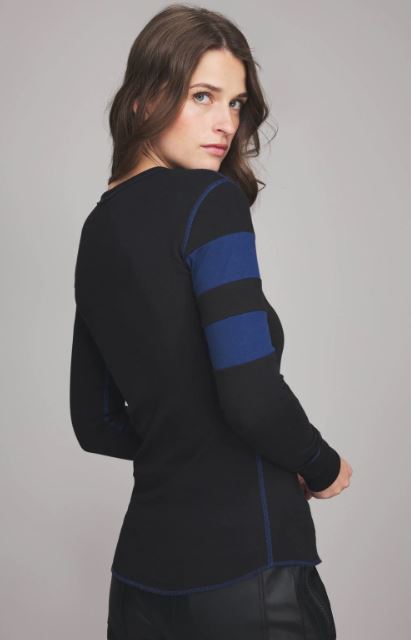 Alp N Rock Helvetica Crew Neck Sweatshirt - Black & Estate Blue - Comfortable Casual Pullover for Men & Women - Perfect for Streetwear, Loungewear, and Everyday Fashion