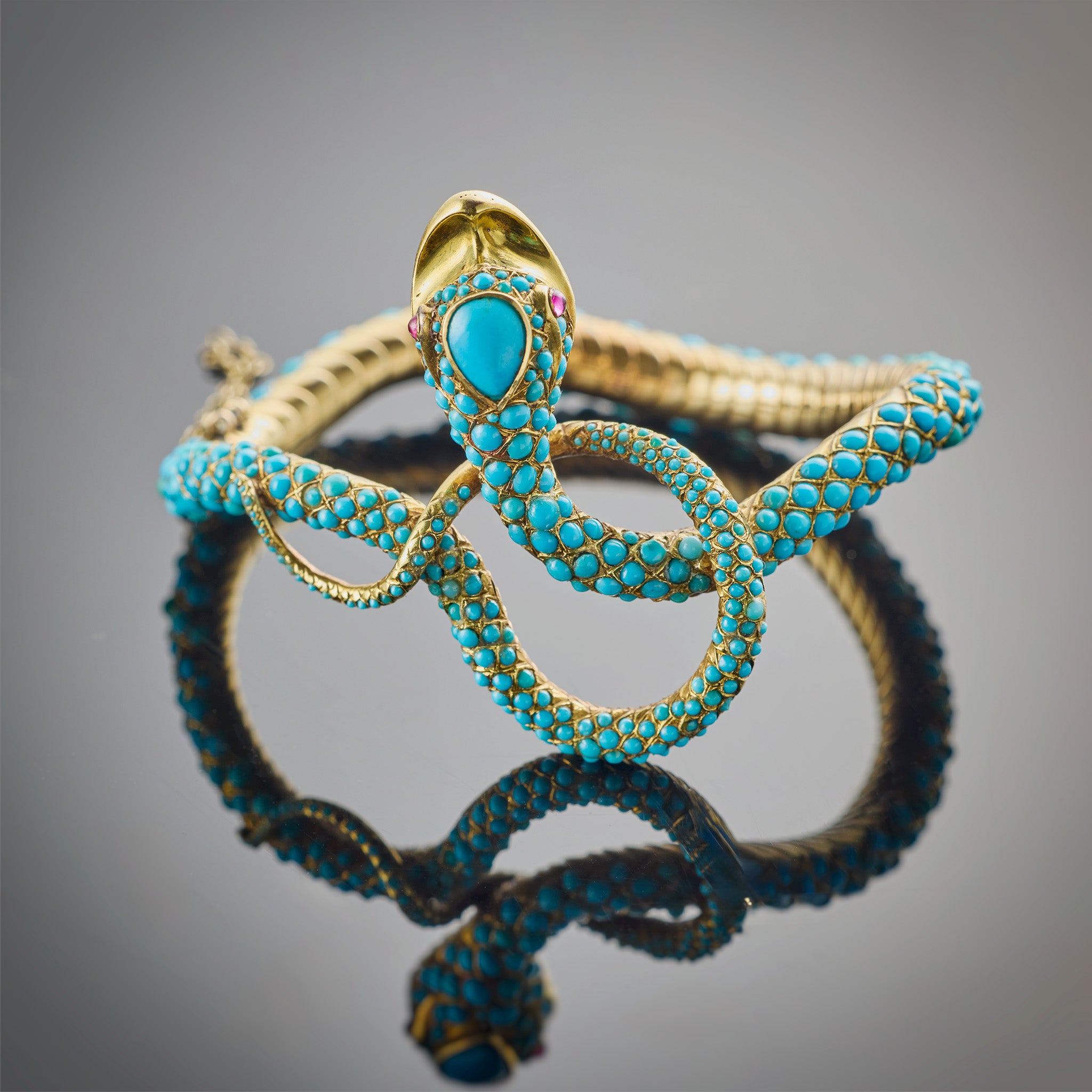 Vintage Turquoise Snake Bangle Bracelet for Women - Handmade Boho Jewelry - Perfect for Festival, Party & Gift Giving