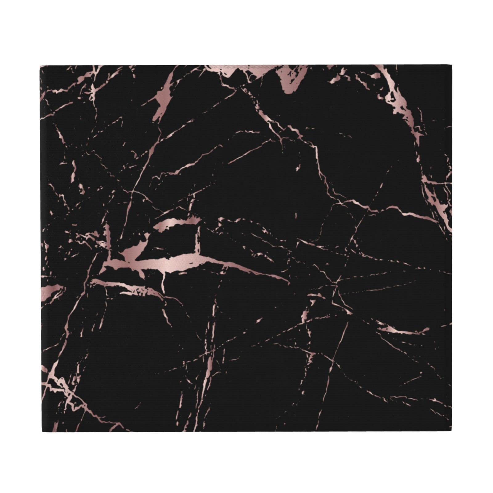 Rose Gold Black Marble Dish Drying Mat - 16x18 Inch Absorbent Microfiber Kitchen Counter Mat for Plates, Glasses & Utensils - Reversible, Washable & Quick-Drying - Perfect for Dish Racks, Countertops & Sink Areas