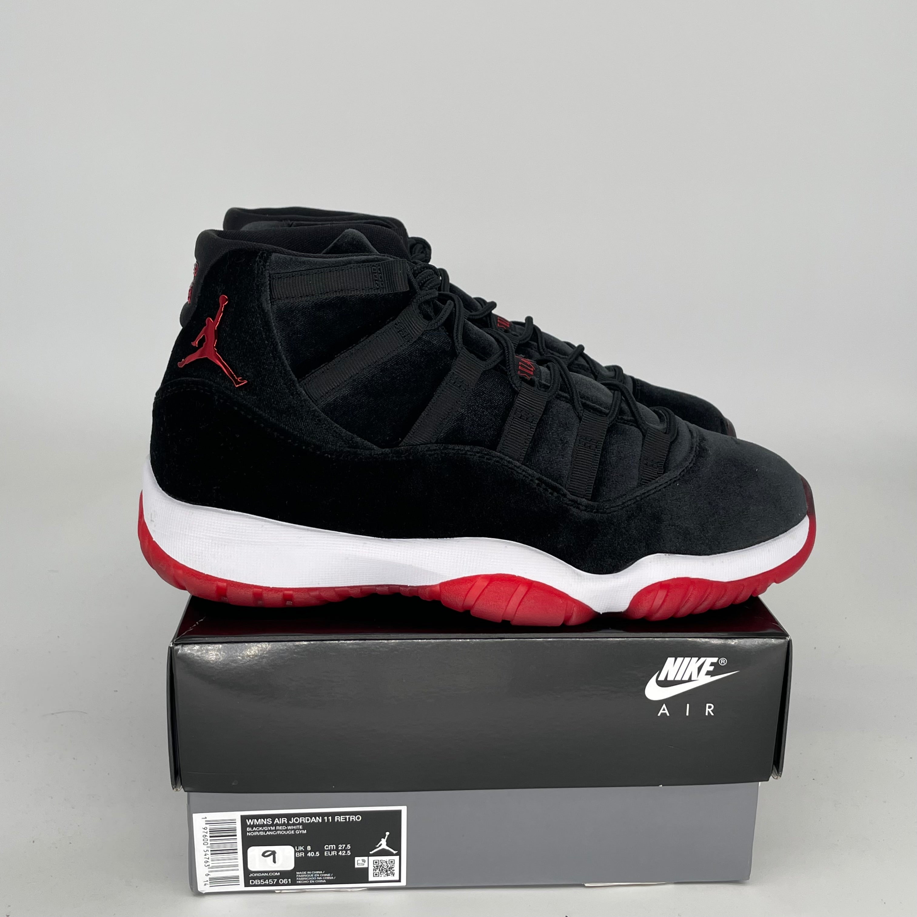AIR JORDAN 11 Retro BRED Velvet Basketball Shoes - Women's Size 9/10.5W (DB5457-061) | Perfect for Streetwear, Sneaker Collection & Basketball Games