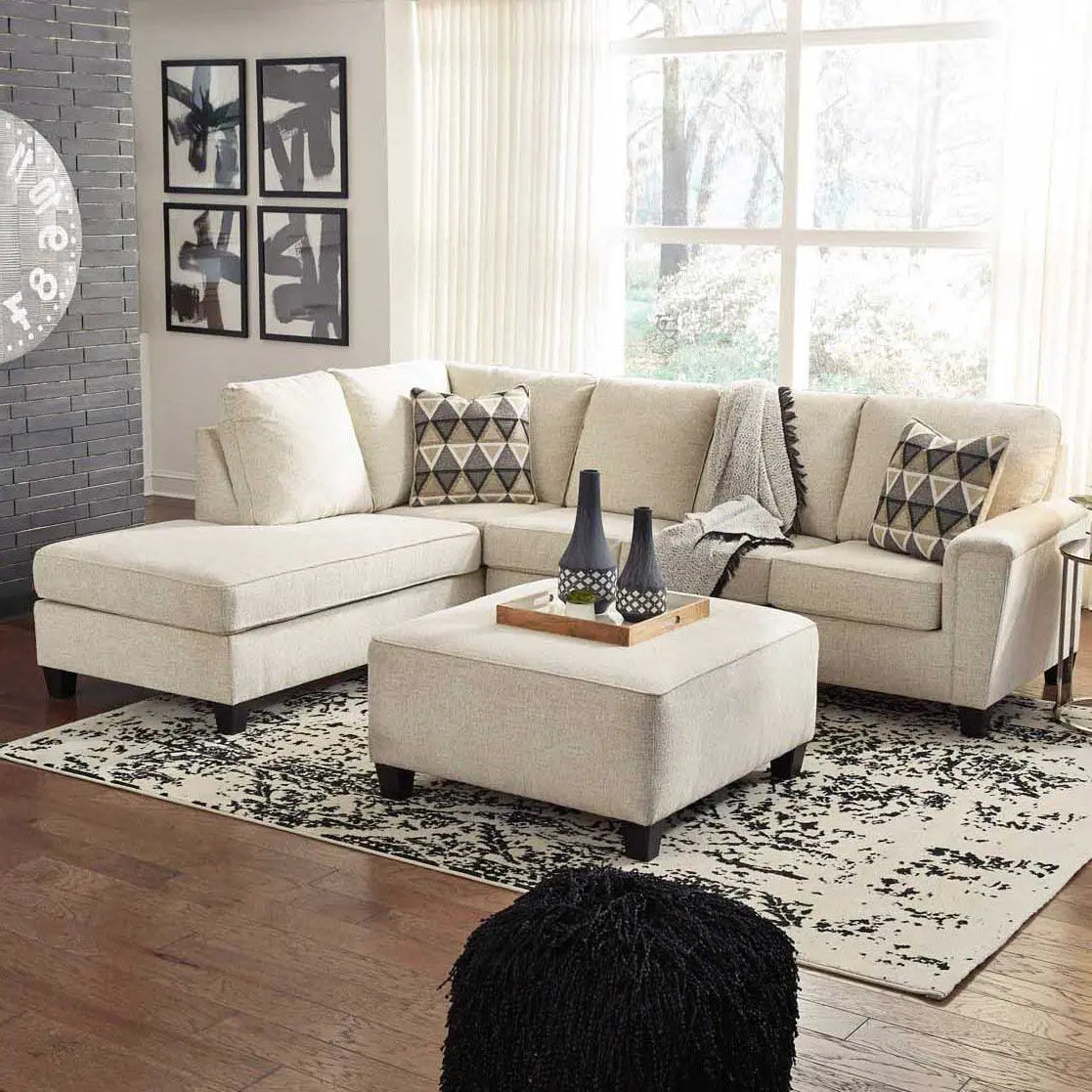 Abinger 2-Piece LFH Sectional Sofa with Chaise Lounge in Natural Fabric - Perfect for Living Room, Family Room & Home Theater Comfort