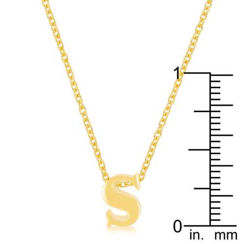 Golden Initial S Pendant Necklace for Women - Personalized Letter S Jewelry Gift for Her - Elegant Layering Chain for Everyday Wear & Special Occasions