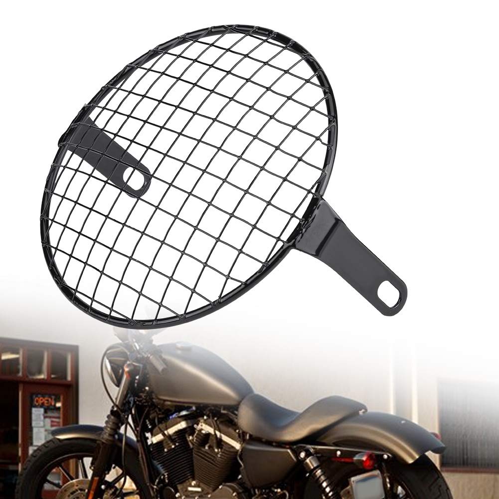 ANGGREK 6.5 Inch Round Motorcycle Headlight Cover - Side Mount Grill Mask Replacement for Cruiser Chopper & Cafe Racer Bikes | Durable Protection for Night Riding & Urban Commuting