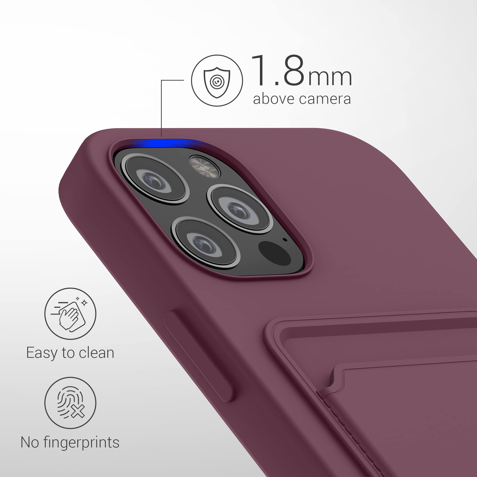 kwmobile Shockproof TPU Phone Case Compatible with Apple iPhone 12 & iPhone 12 Pro - Slim Protective Cover with Credit Card Holder (Tawny Red) - Perfect for Everyday Use, Travel & Outdoor Activities