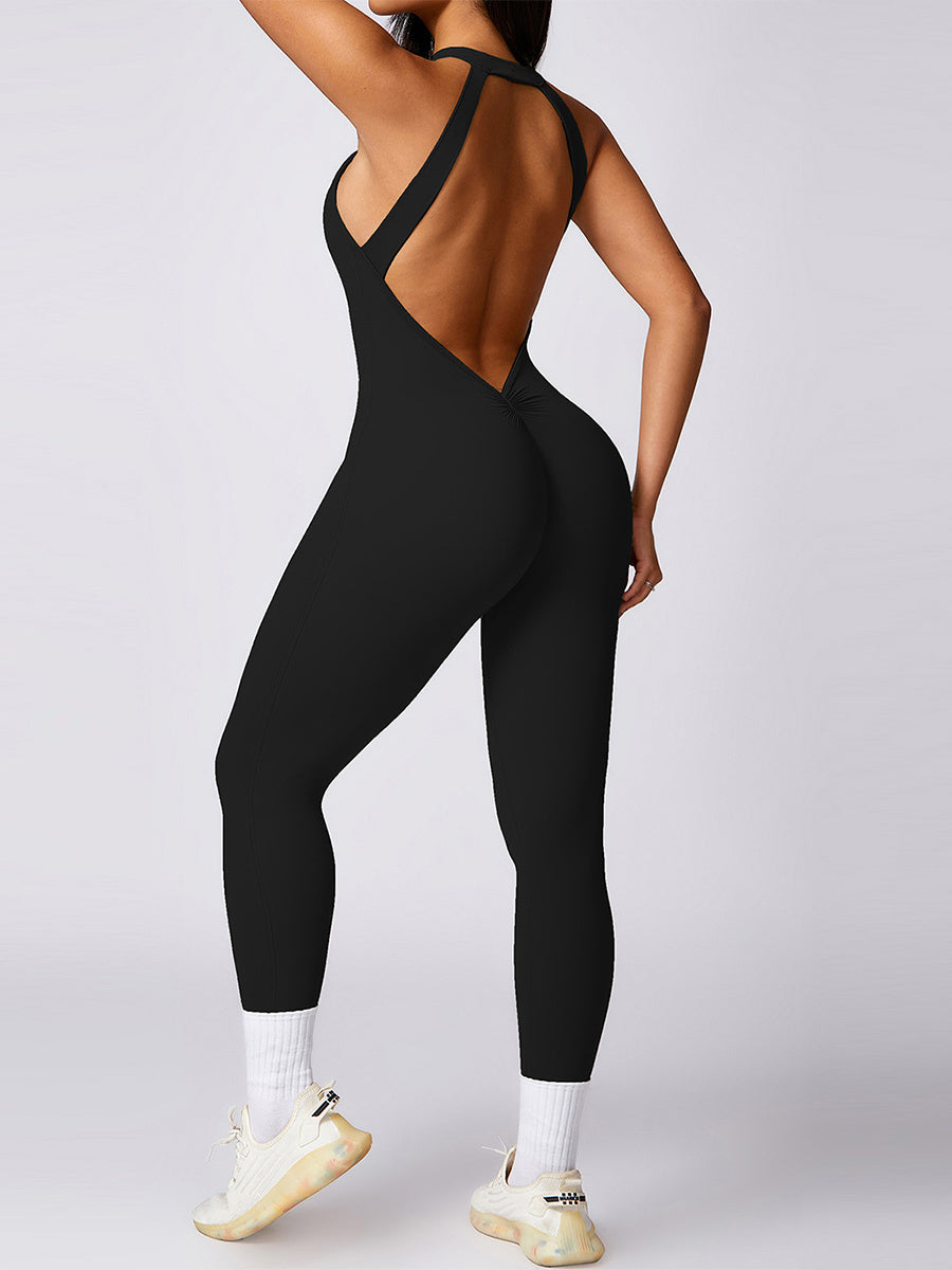 ZASUWA Women's Sexy Backless Scrunch Bum Jumpsuit - Bodycon Romper for Clubwear, Night Out & Beach Vacation