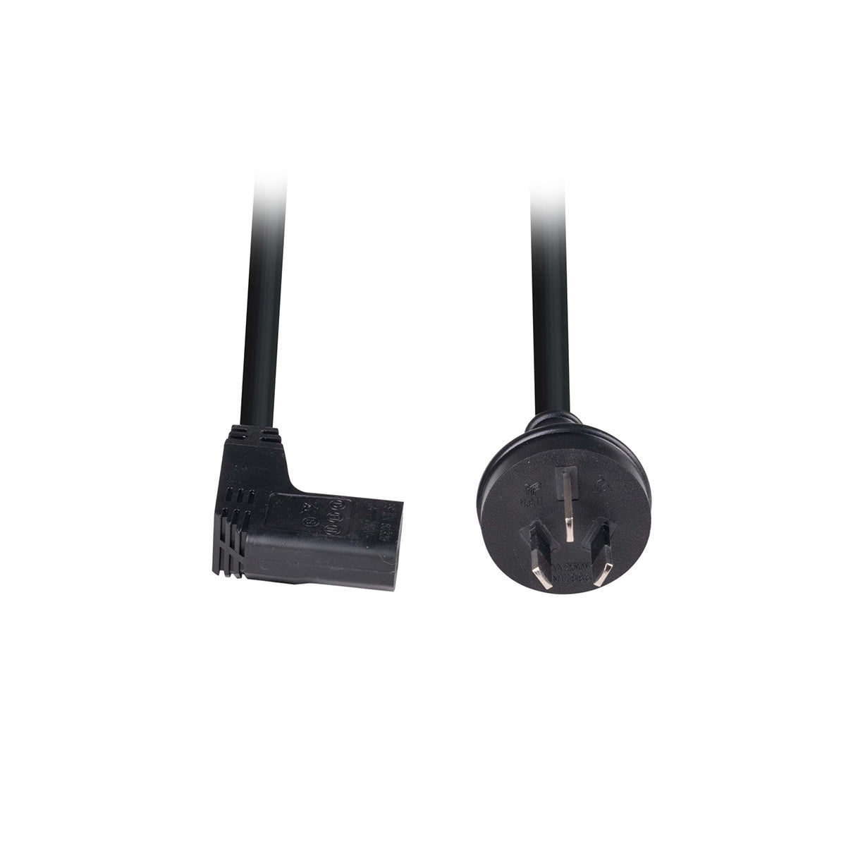Dynamix 3 Pin Plug to Right Angle IEC C13 Female Power Cord 10A 2M - Perfect for Computer, Server & Office Equipment Power Connection