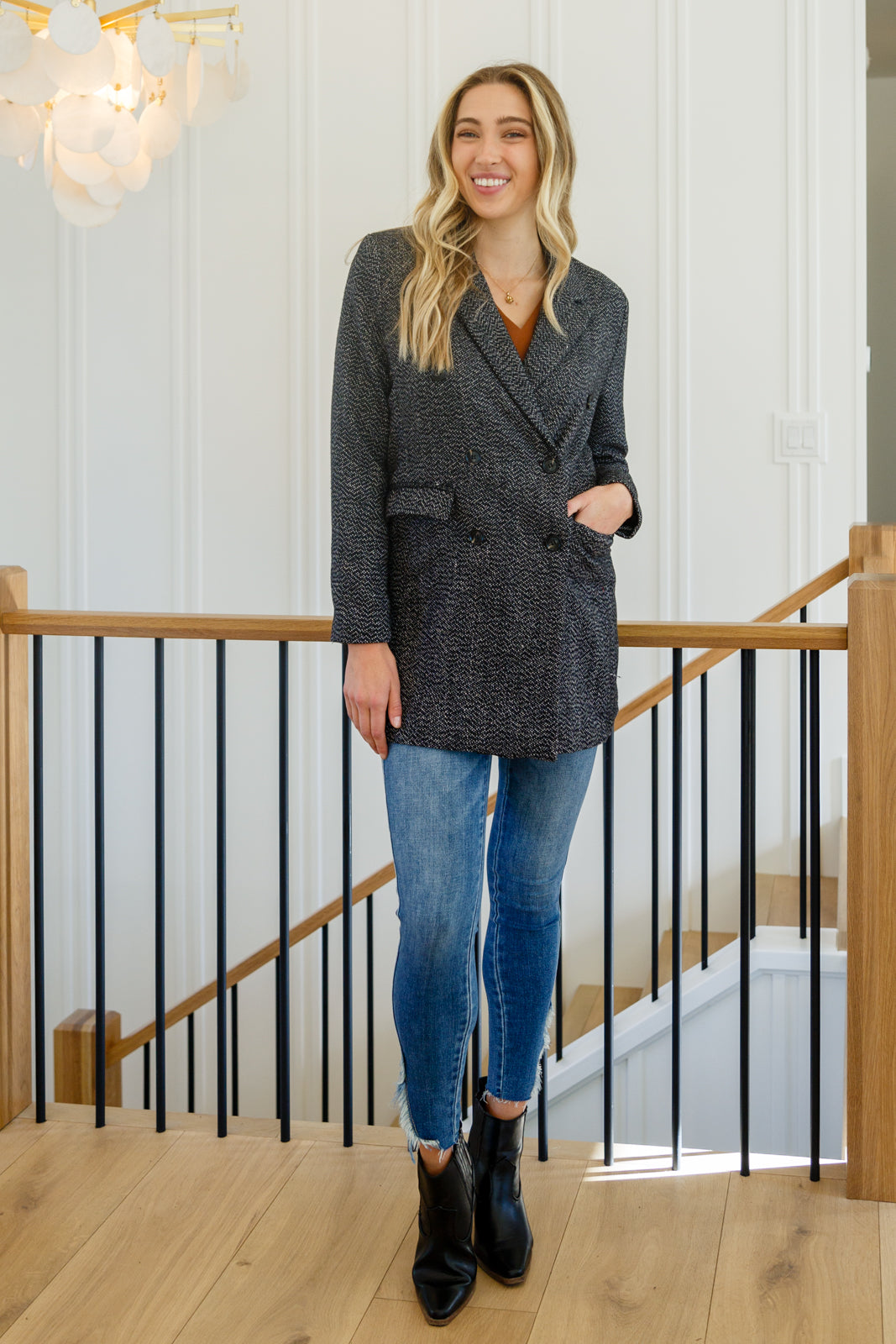 Stylish Black Button Down Blazer Jacket for Women | Office Wear & Business Casual Outfits | Perfect for Work, Meetings & Professional Events