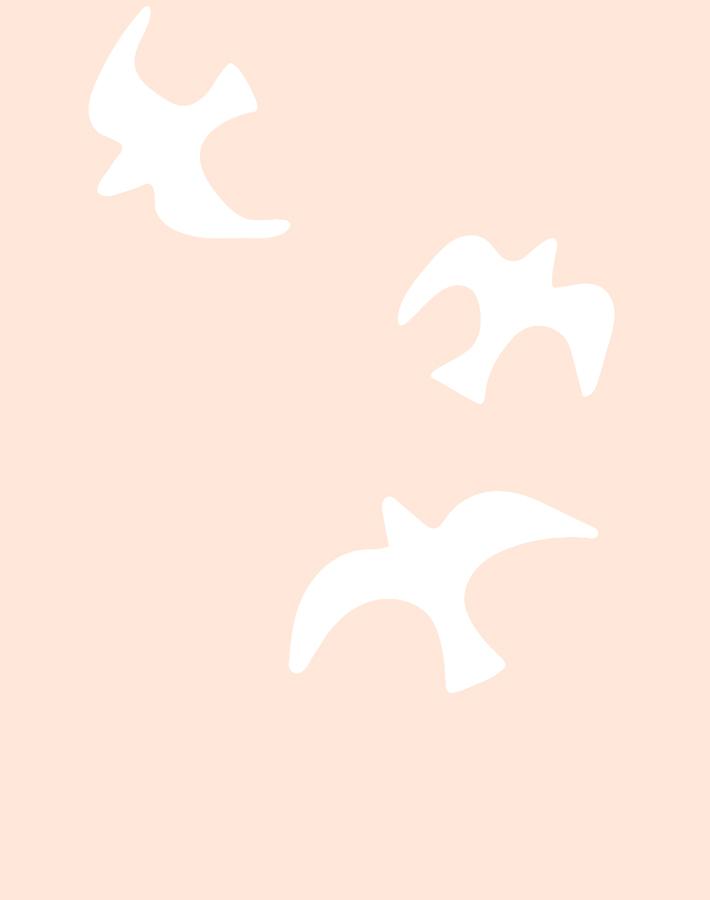 Gulls Wallpaper by Tea Collection - Peach Floral Design for Nursery, Bedroom & Home Decor | Peel & Stick Removable Wallpaper