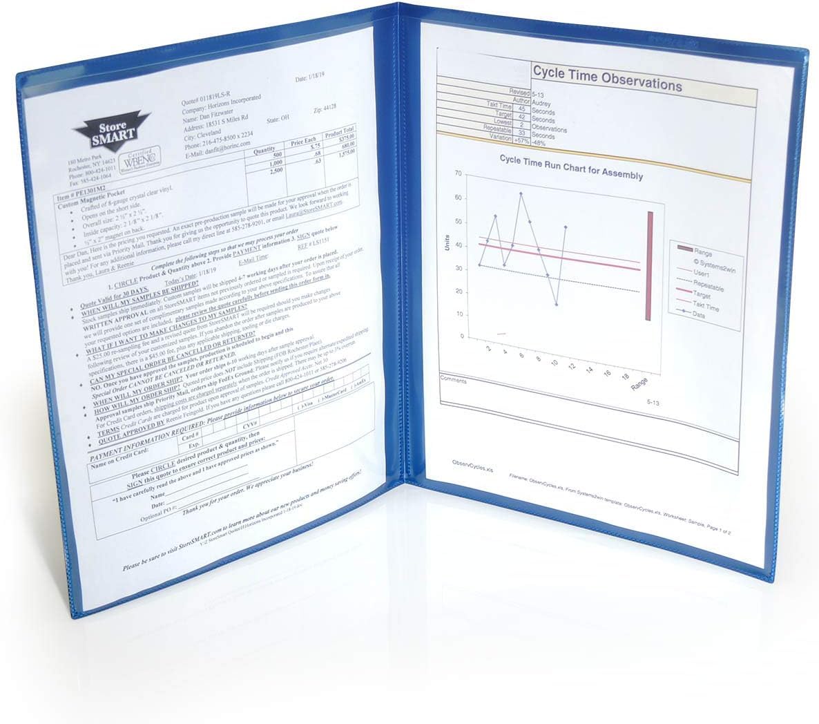 StoreSMART Metallic Blue Plastic 4-Pocket Presentation Folders - 10 Pack for Office, School & Business Organization - Letter Size Document Holders for Reports, Projects & Presentations