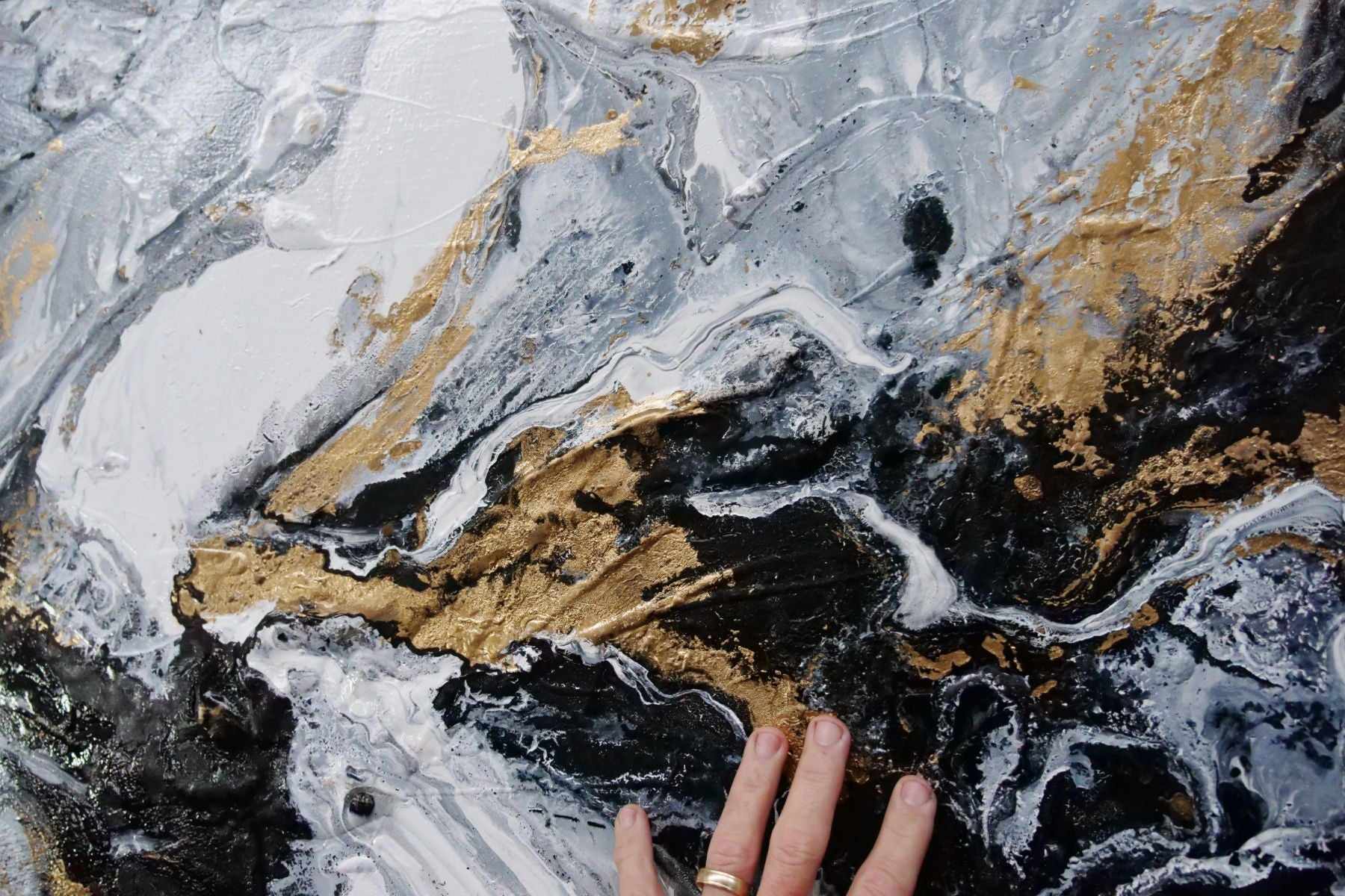 Golden Crunch 200cm x 80cm Grey Gold Textured Abstract Canvas Wall Art - Modern Home Decor for Living Room, Bedroom & Office