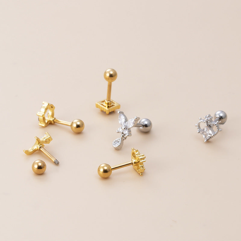 16G Conch Earrings - Surgical Steel Barbell Stud Body Jewelry | HSPJ884 | Perfect for Cartilage Piercing & Alternative Fashion Style