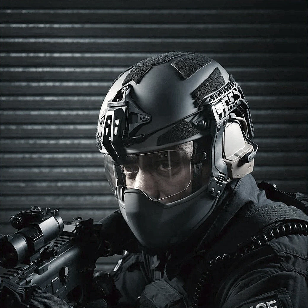 Galvion Caiman Fixed Arm Visor - Tactical Ballistic Helmet Visor for Military & Law Enforcement - Impact Resistant Face Shield for Combat, Training & Outdoor Activities