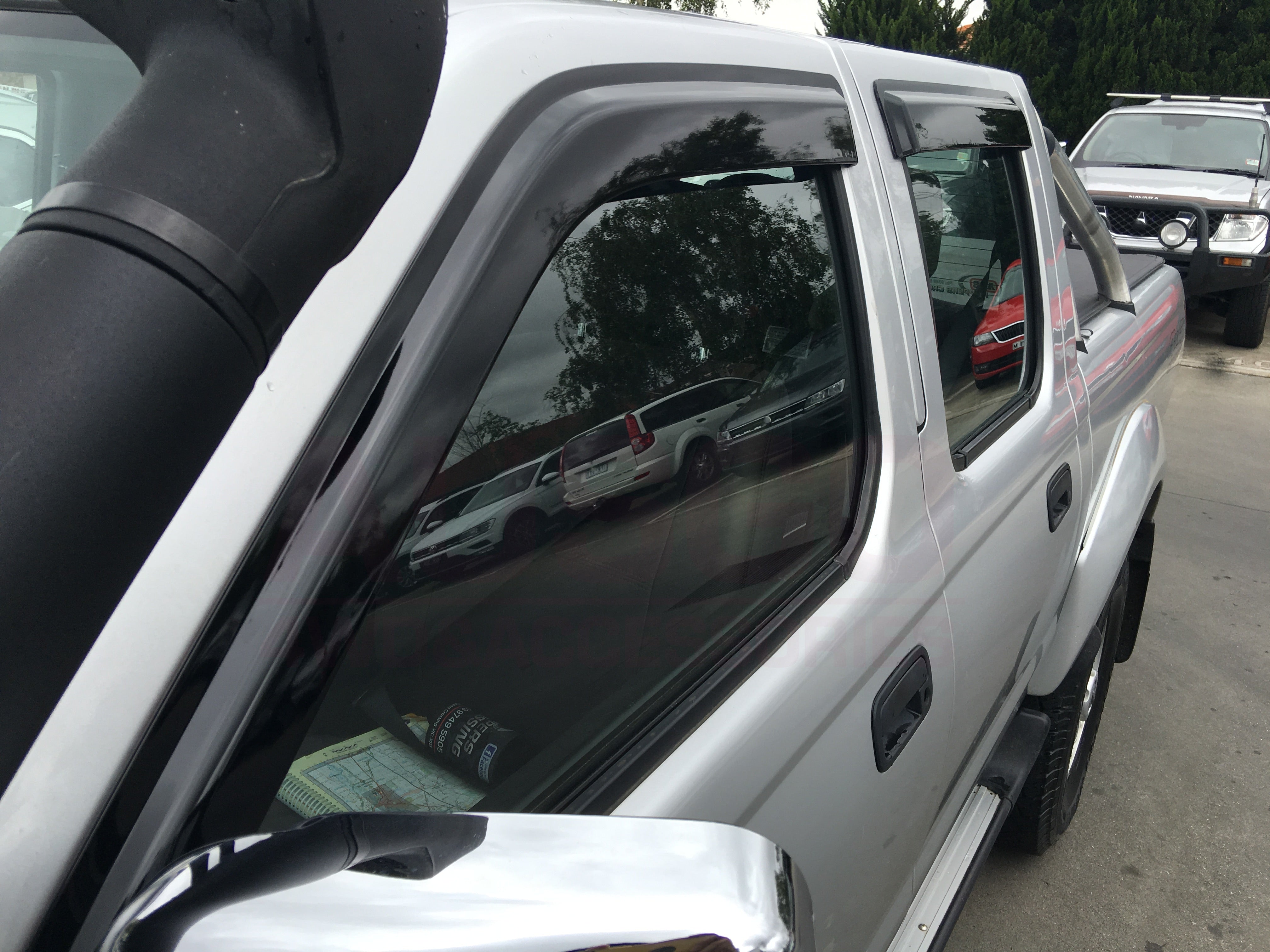 Nissan Navara D22 Dual Cab 1997-2015 Weather Shields | Durable Injection Molded Window Deflectors | Rain & Wind Protection for Off-Road & Daily Driving
