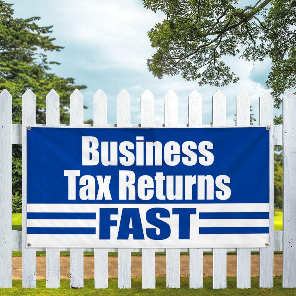 Custom Vinyl Banner 60x144 Inches - Weatherproof Business & Yard Signs with 10 Grommets | Fast Tax Return & Industrial Outdoor Advertising | Perfect for Storefronts, Events & Construction Sites