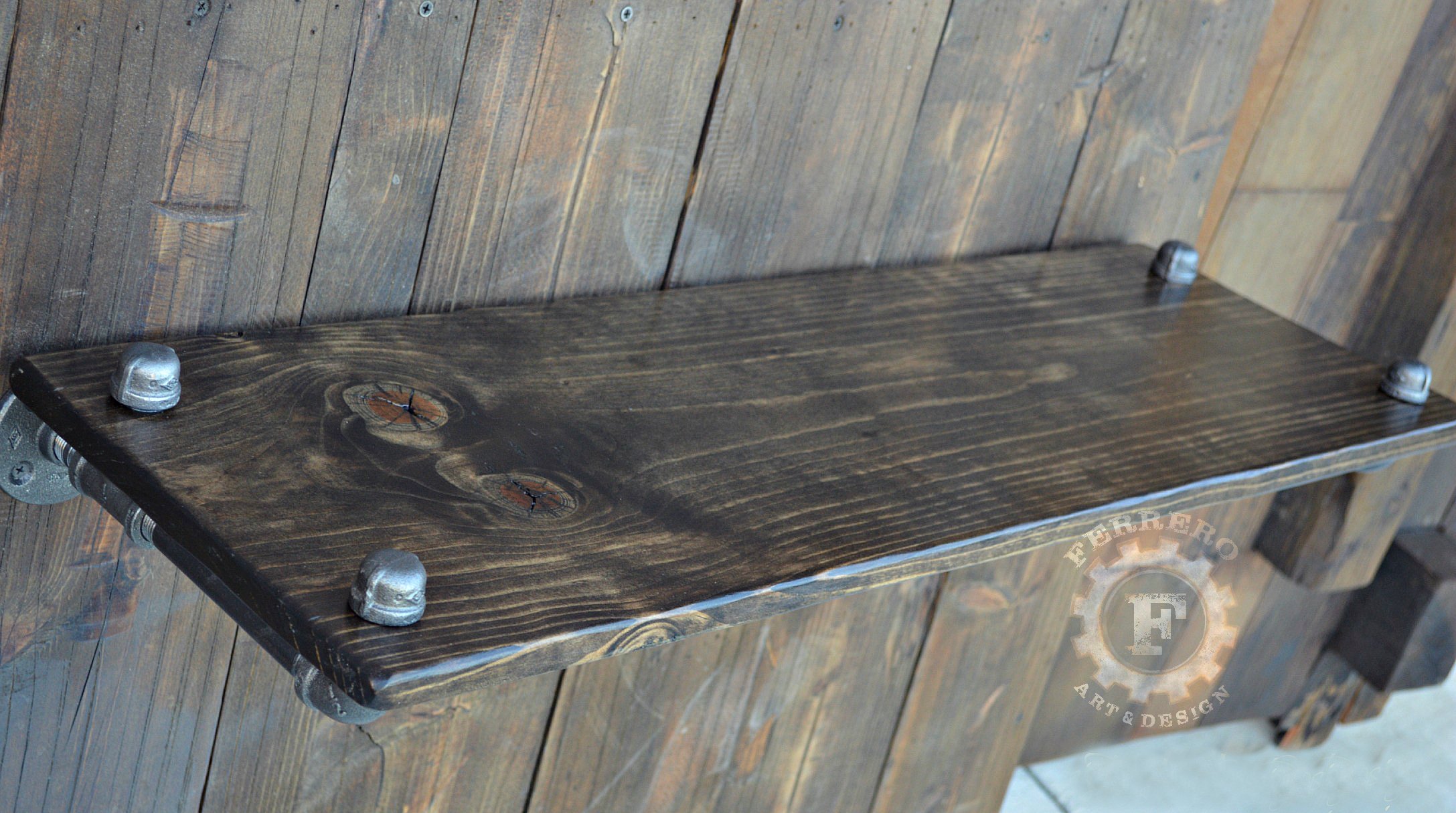 Steampunk Pipe Shelf - Industrial Rustic Wall Shelf for Books & Bathroom Decor | Vintage Home & Office Storage Solution