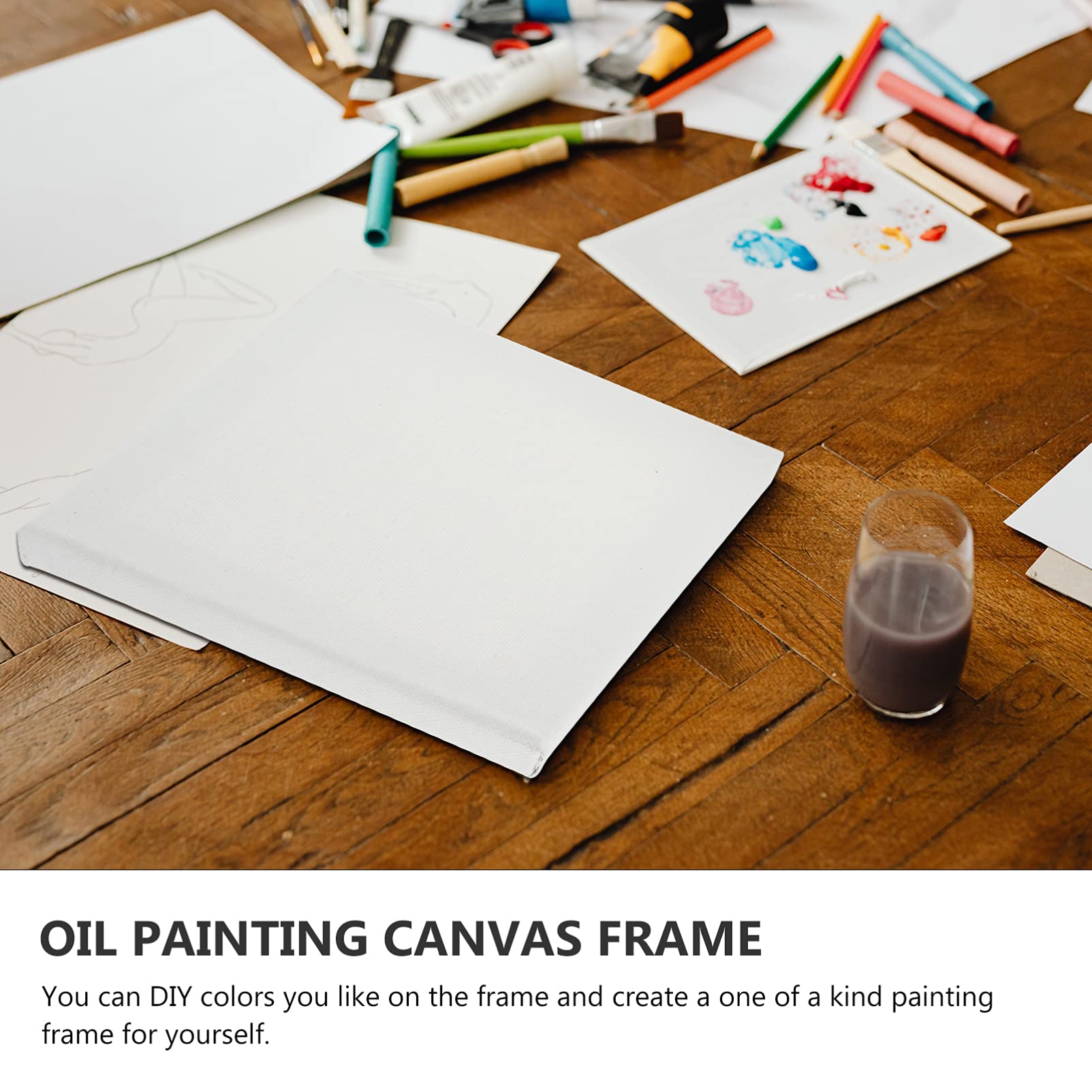 2 Pack Wooden Oil Painting Frames - Simple Style Picture Frames for Wall & Desktop Decor - Perfect for Home, Office & Art Studio Display - Ideal for Artwork, Photos & Gift Giving
