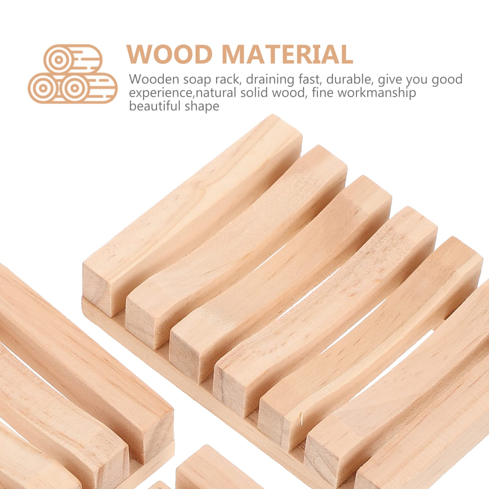 **Cabilock 3-Piece Wooden Soap Dish Set - Natural Rustic Wood Soap Holder for Sink, Shower & Bath - Hollow Pallet Board Design for Drainage - Perfect for Travel & Home Decor**