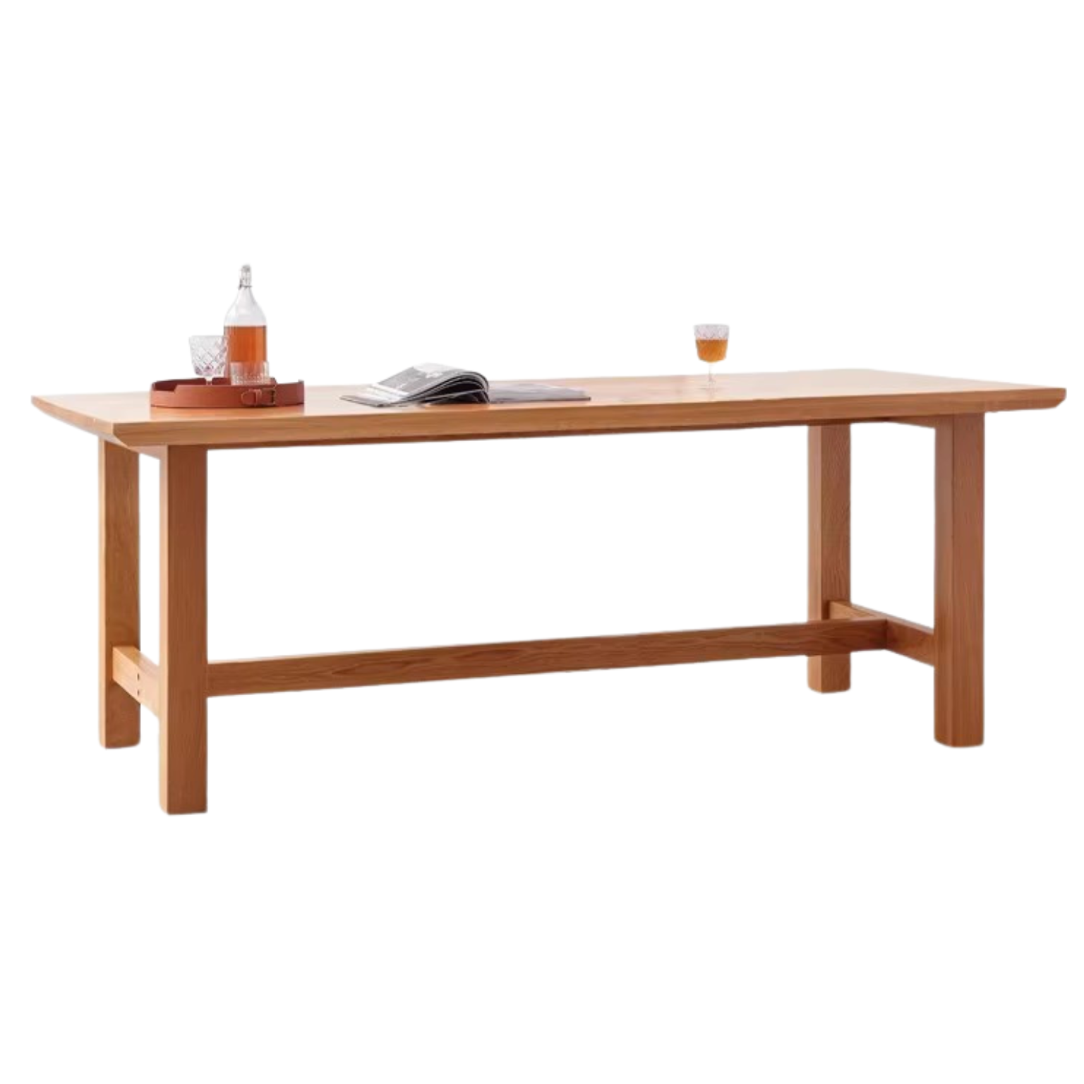 Rustic Style Dining Table - Solid Oak, Ash, Cherry Wood - Perfect for Farmhouse, Cottage & Country Home Dining Rooms