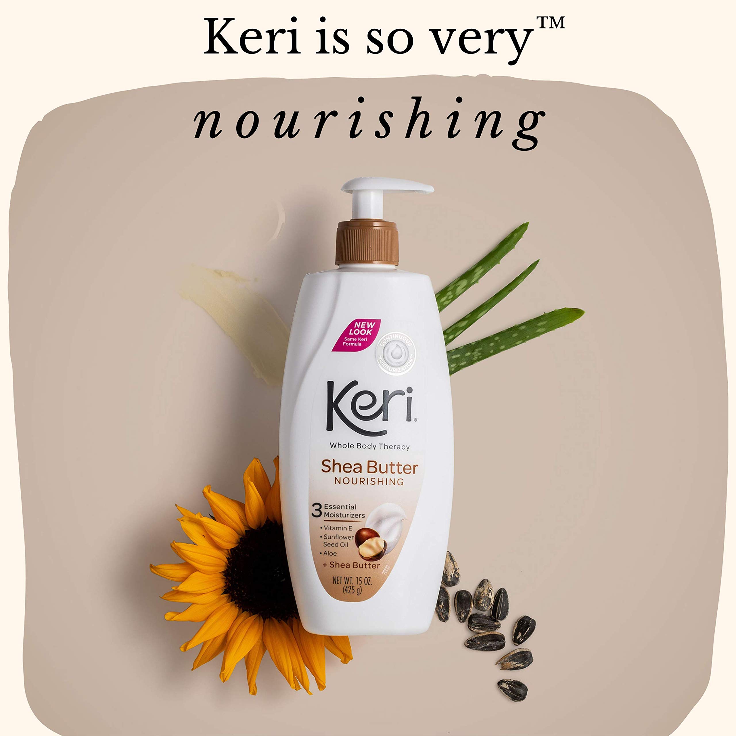 Keri Nourishing Shea Butter Body Lotion - 15oz | Ultra Hydrating Moisturizer for Dry Skin | Perfect for Daily Use & After Shower Care
