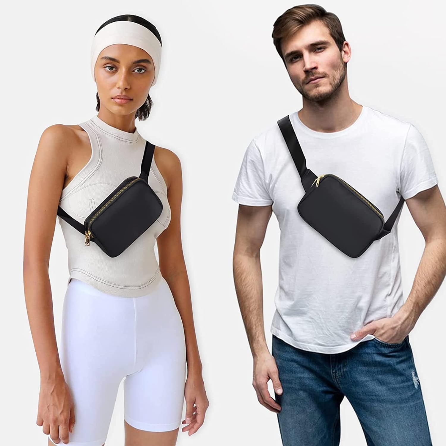 Geestock Small Belt Bag for Women & Men - Waterproof Fanny Pack Waist Bag with Adjustable Strap - Fashionable Crossbody Purse for Travel, Hiking, Running, Cycling - Perfect for Outdoor Adventures, Gym Workouts & Daily Commute