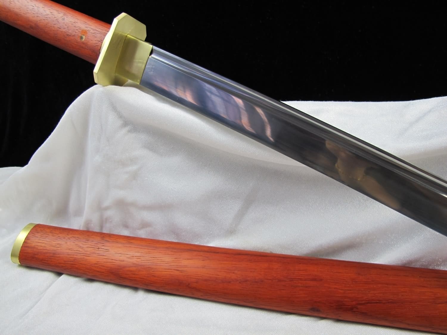 High-Carbon Steel Chinese Sword with Redwood Scabbard - 30
