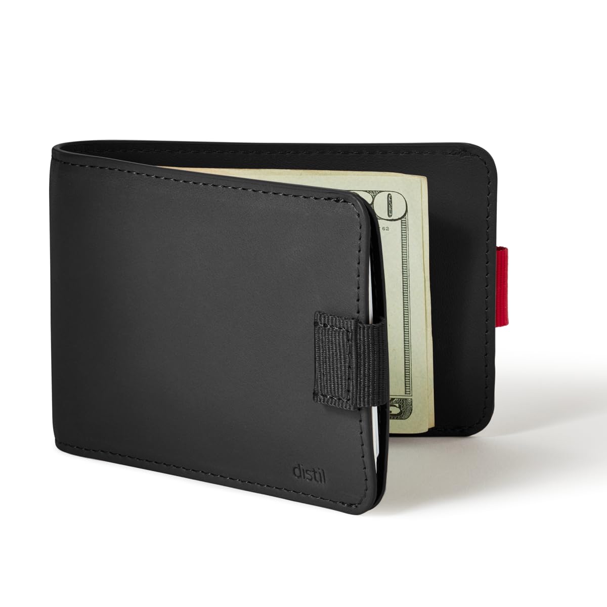 Distil Union Wally Classic Men's Slim RFID-Blocking Leather Bifold Wallet with Money Clip - Minimalist Front Pocket Billfold for Everyday Carry (Black) | Perfect for Travel, Business & Daily Use