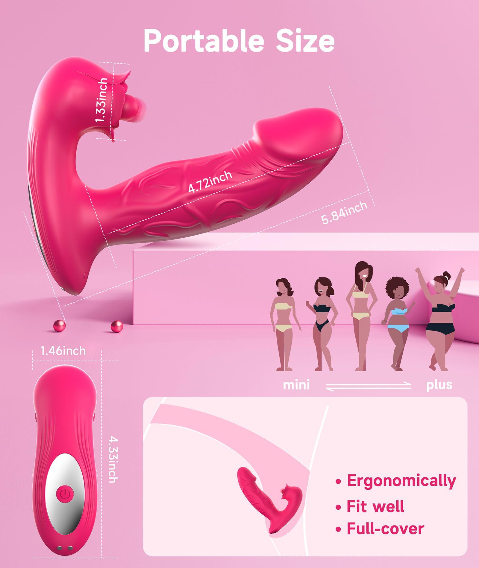 Premium Remote Control G Spot Vibrator with App - 9+9 Tapping Modes, Clitoral Stimulator & Realistic Dildo for Women | Adult Sex Toy for Couples Play, Long Distance Relationships & Solo Pleasure (Red)