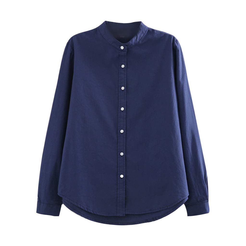 Stylish Korean Women's Long Sleeve Button Down Blouse - Casual Loose Fit Solid Color Top for Everyday Wear | Perfect for Office, Dating & Weekend Outfits