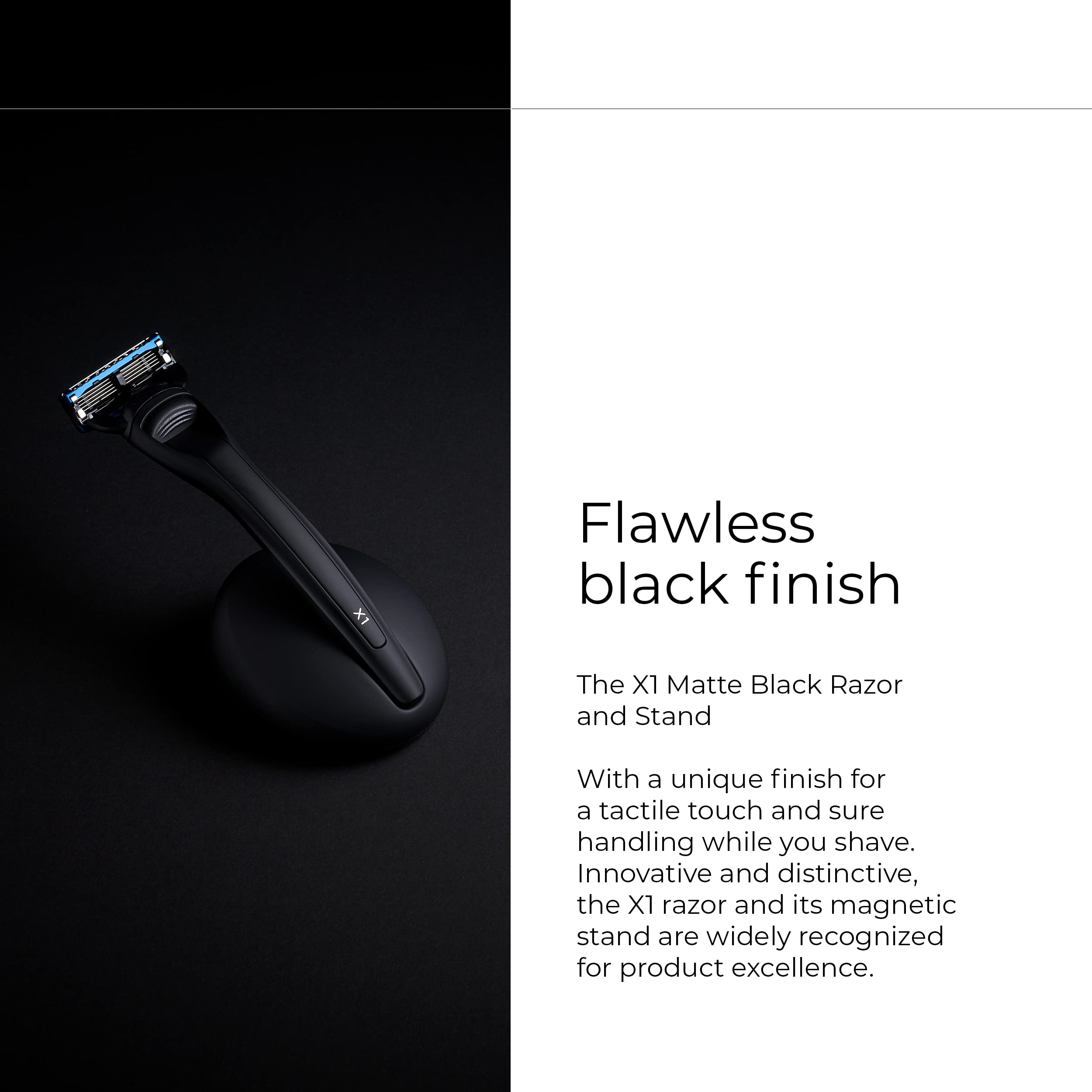 Premium Bolin Webb X1 Black Men's Razor with Gillette Fusion5 Blades - Award-Winning English Made Shaving Kit for Smooth Shave | Luxury Grooming Gift for Him, Travel & Daily Use