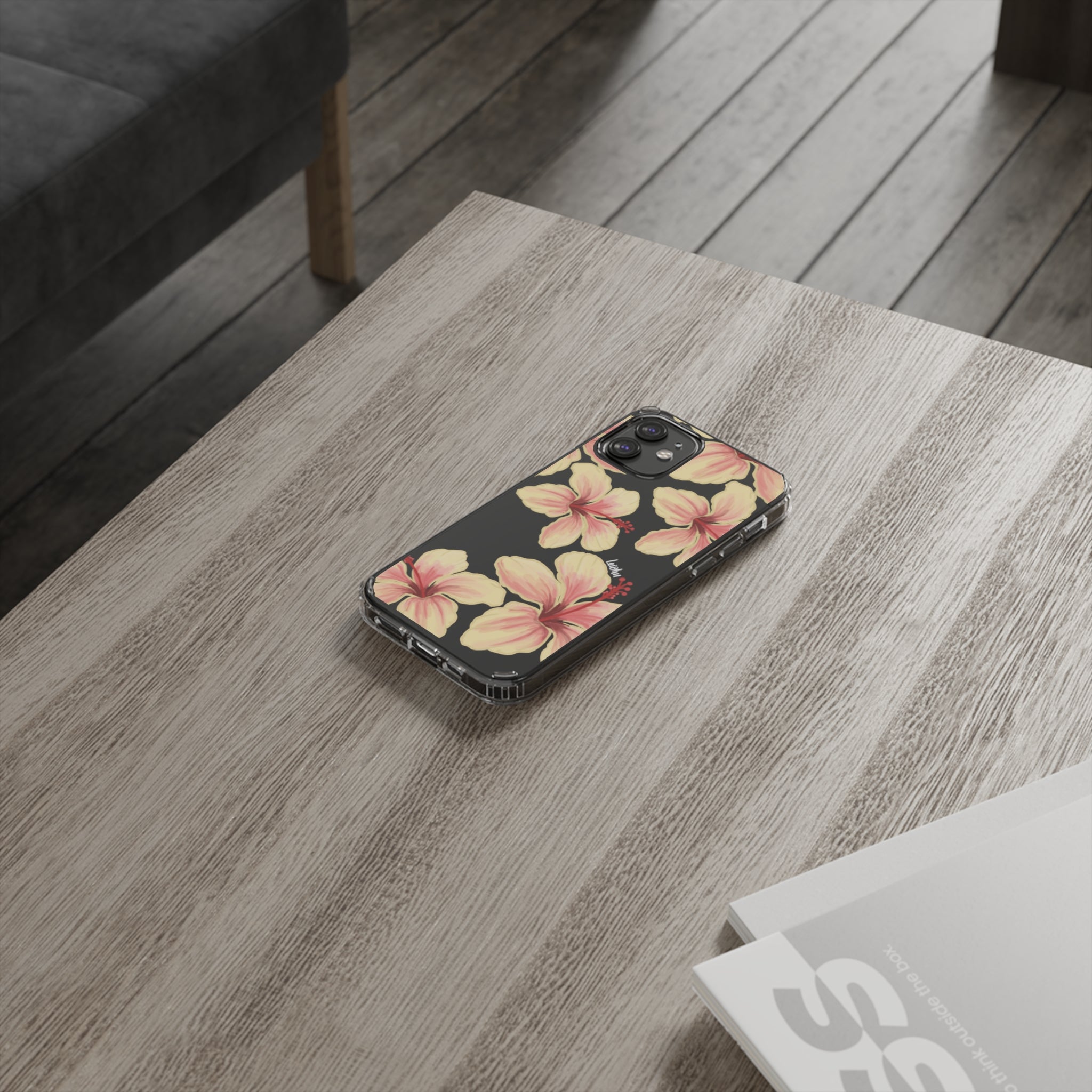 Premium Clear Hibiscus Ke'oke'o Phone Case - Shatterproof Protective Cover for iPhone & Samsung - Perfect for Beach, Travel & Everyday Use