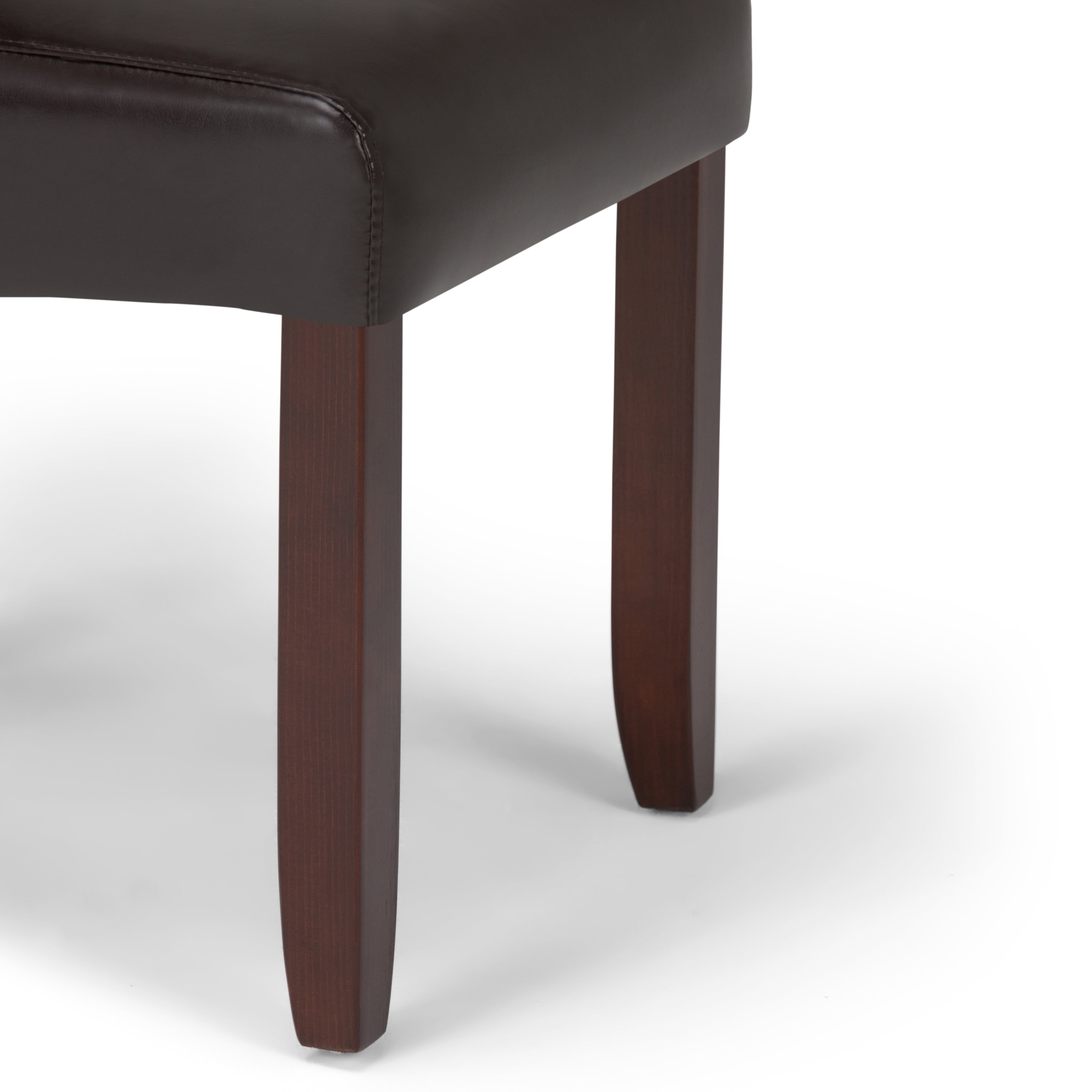 Cosmopolitan Deluxe Tufted Parson Dining Chairs (Set of 2) in Tanners Brown - Perfect for Modern Dining Rooms, Kitchen Nooks & Home Office Seating