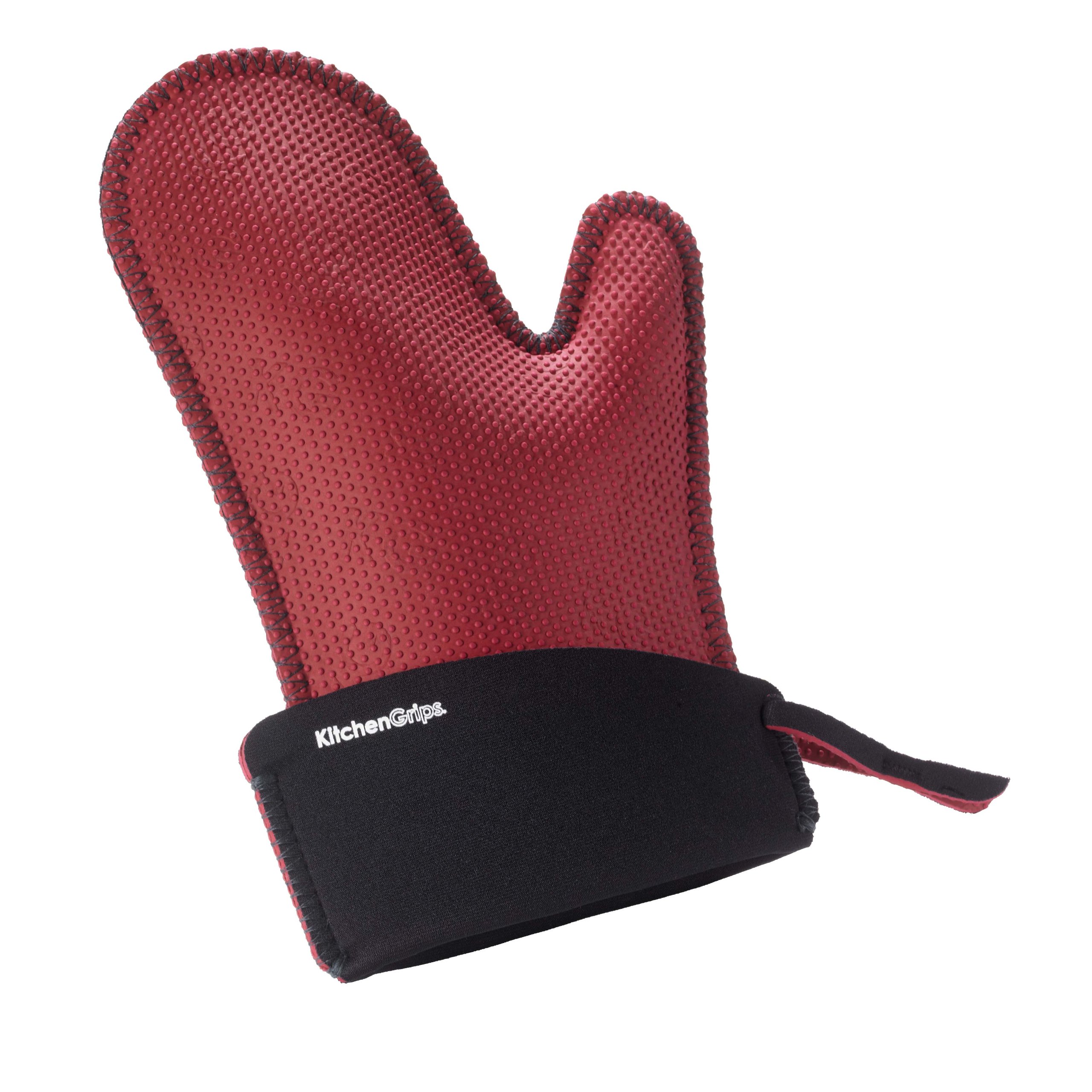 Professional Large Red & Black Heat Resistant Chef's Mitt - Perfect for Grilling, Baking, and Cooking in the Kitchen