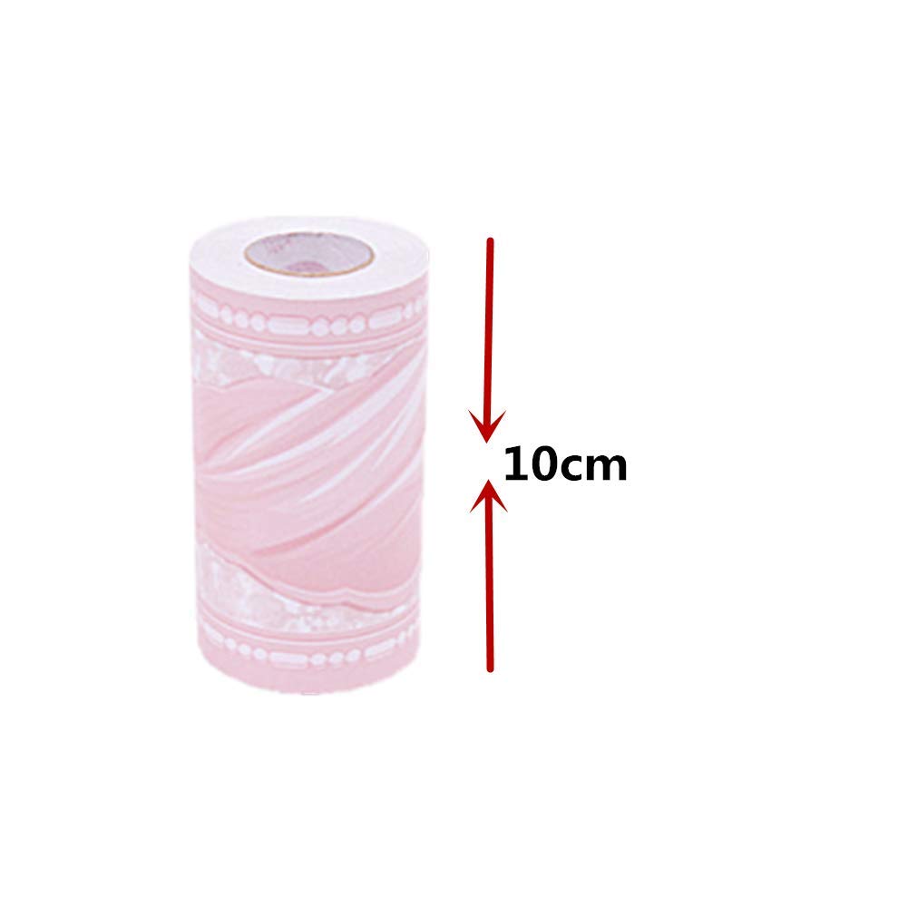 Self-Adhesive Pink Bowknot PVC Border - Peel and Stick Wall Decals for Kitchen, Bedroom & Living Room - 3.94