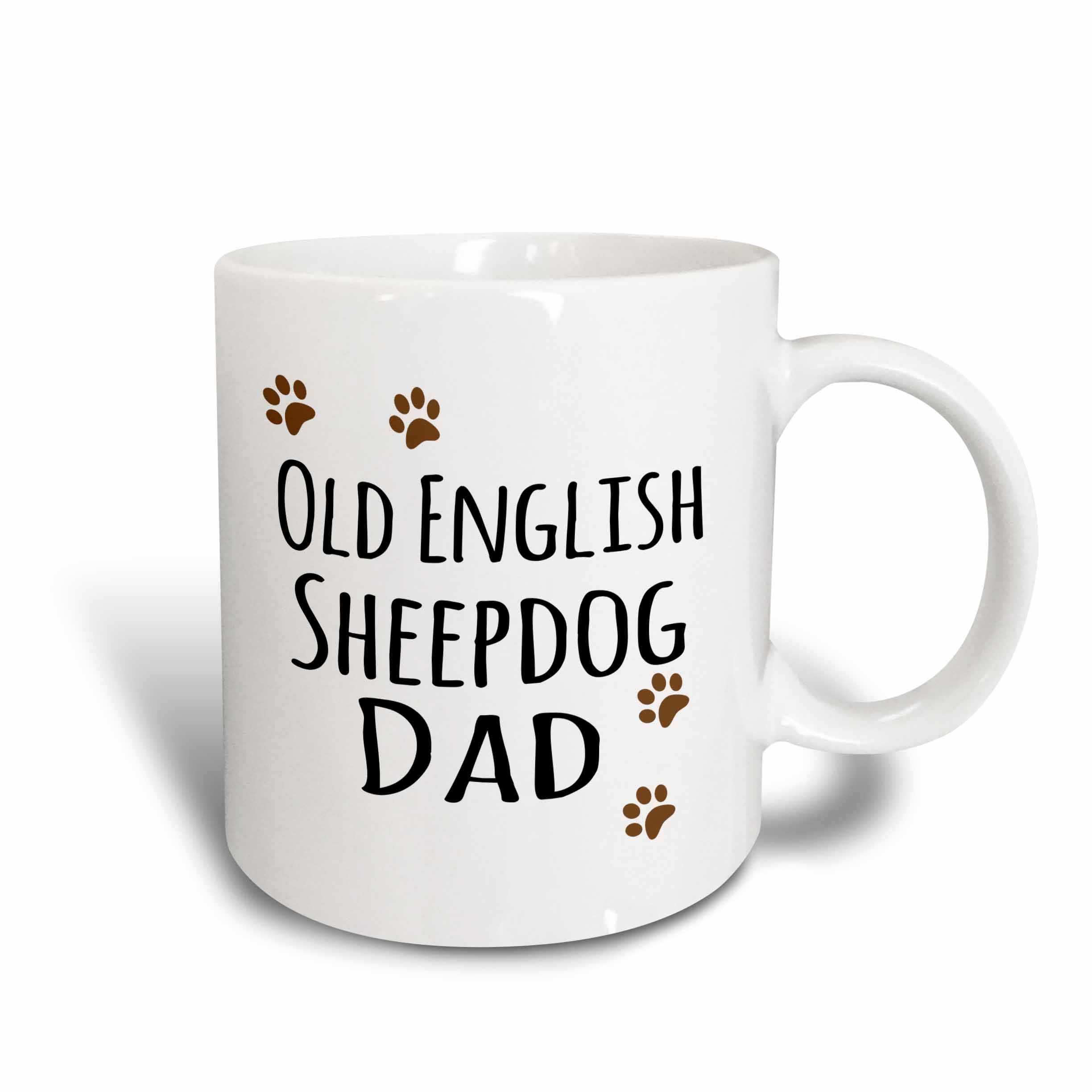 3dRose Old English Sheepdog Dad Coffee Mug - 15 oz Ceramic Cup for Tea, Coffee & Hot Drinks - Perfect Gift for Dog Lovers & Father's Day