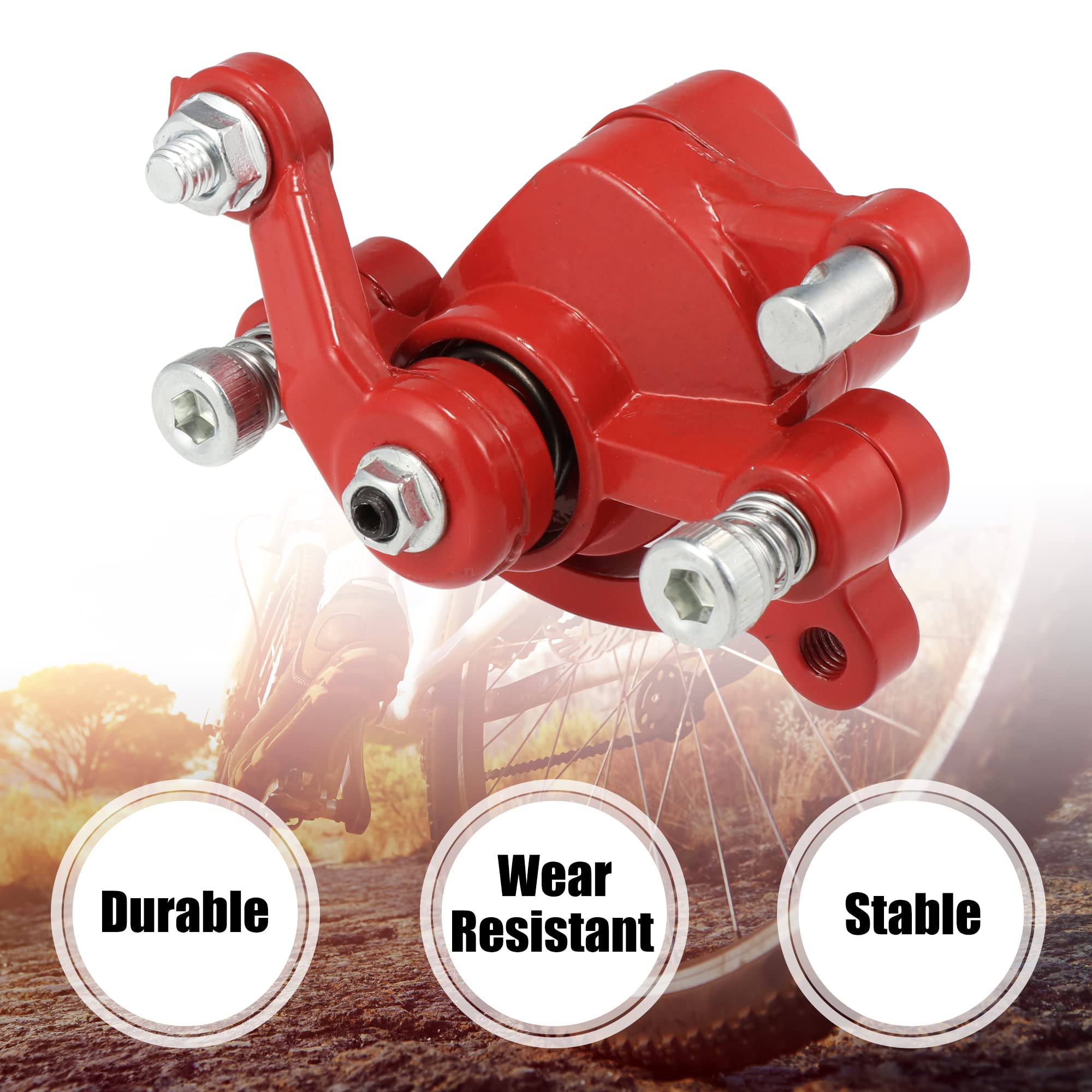 Motoforti Left & Right Disc Brake Caliper Set - Compatible with Motovox MBX10, MBX11, Mini Dirt Bikes, Classic Mini Bikes, Pocket Bikes & Goped Stand Up Scooters - High Performance Red Brake System for Off-Road & Urban Riding