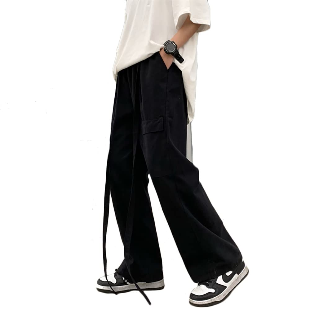 **Stylish Wide Leg Cargo Pants for Women - Punk Baggy Drawstring Trousers, Harajuku Fashion, Straight Leg Sweatpants & Joggers - Perfect for Streetwear, Casual Outfits & Hip-Hop Style**