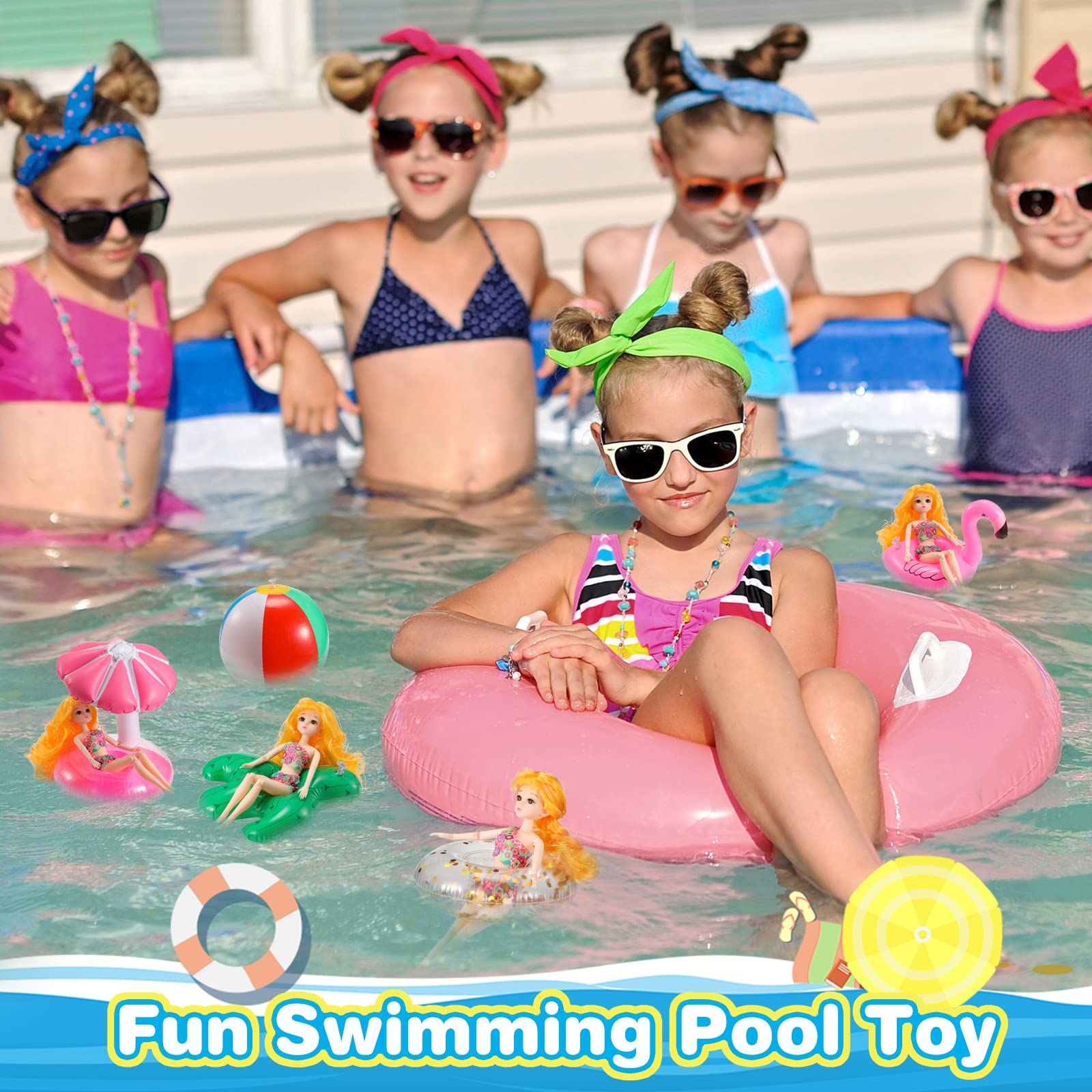 CHENGU 6 Pcs Doll Pool Floaties Set for 11.5