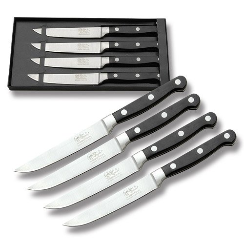 Premium Hen & Rooster 4-Piece Steak Knife Set HRI008 - Sharp Stainless Steel Blades for Perfect Steak Cutting - Ideal for BBQ, Dinner Parties & Home Kitchen Use