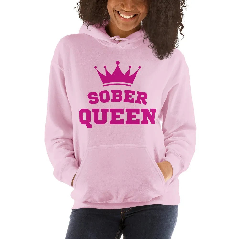 Sober Queen Hoodie - Stylish & Comfortable Women's Hooded Sweatshirt for Sobriety & Recovery | Perfect for AA Meetings, Sober Living & Daily Wear