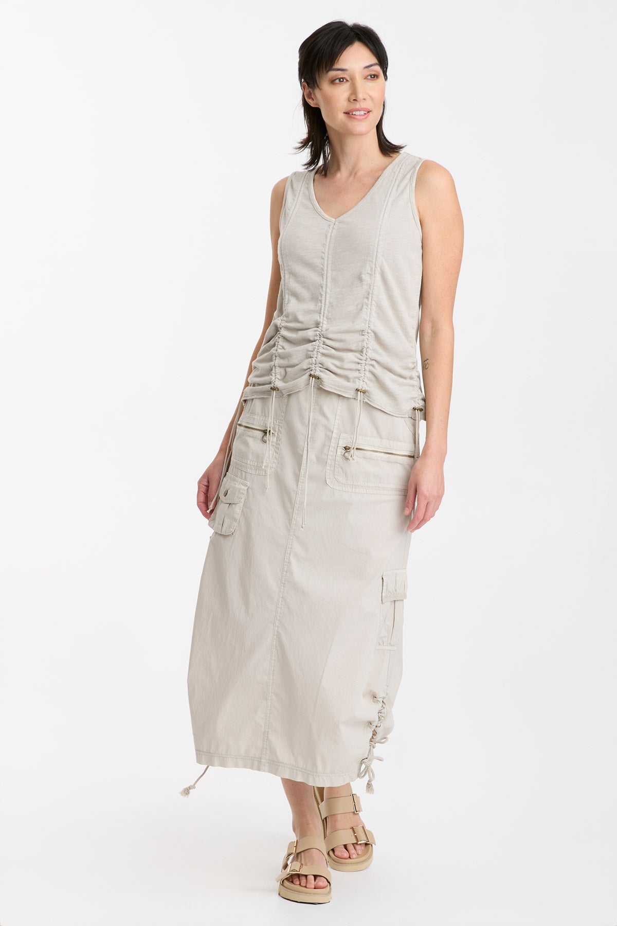 Izod Women's Tank Top - Center Stage Pigment Dyed Casual Tee for Summer, Gym, and Everyday Wear